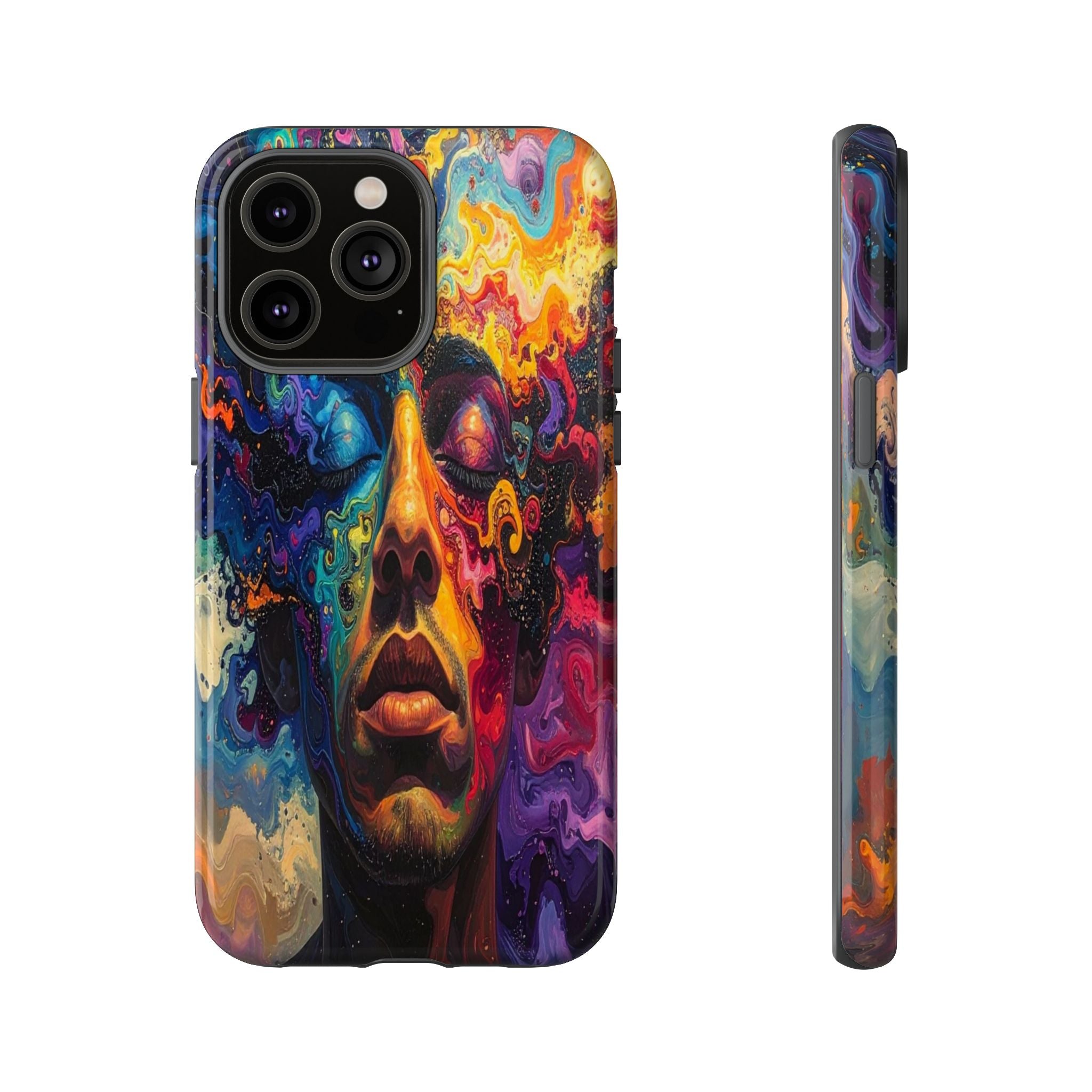 Psyche Unbound: Chromatic Consciousness, Digital Portrait Exploration - L’Art Suprême Phone Case