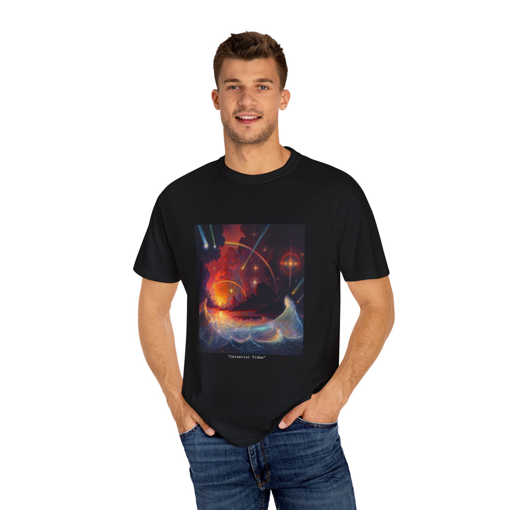 "Celestial Tides" – Garment-Dyed Unisex T-Shirt