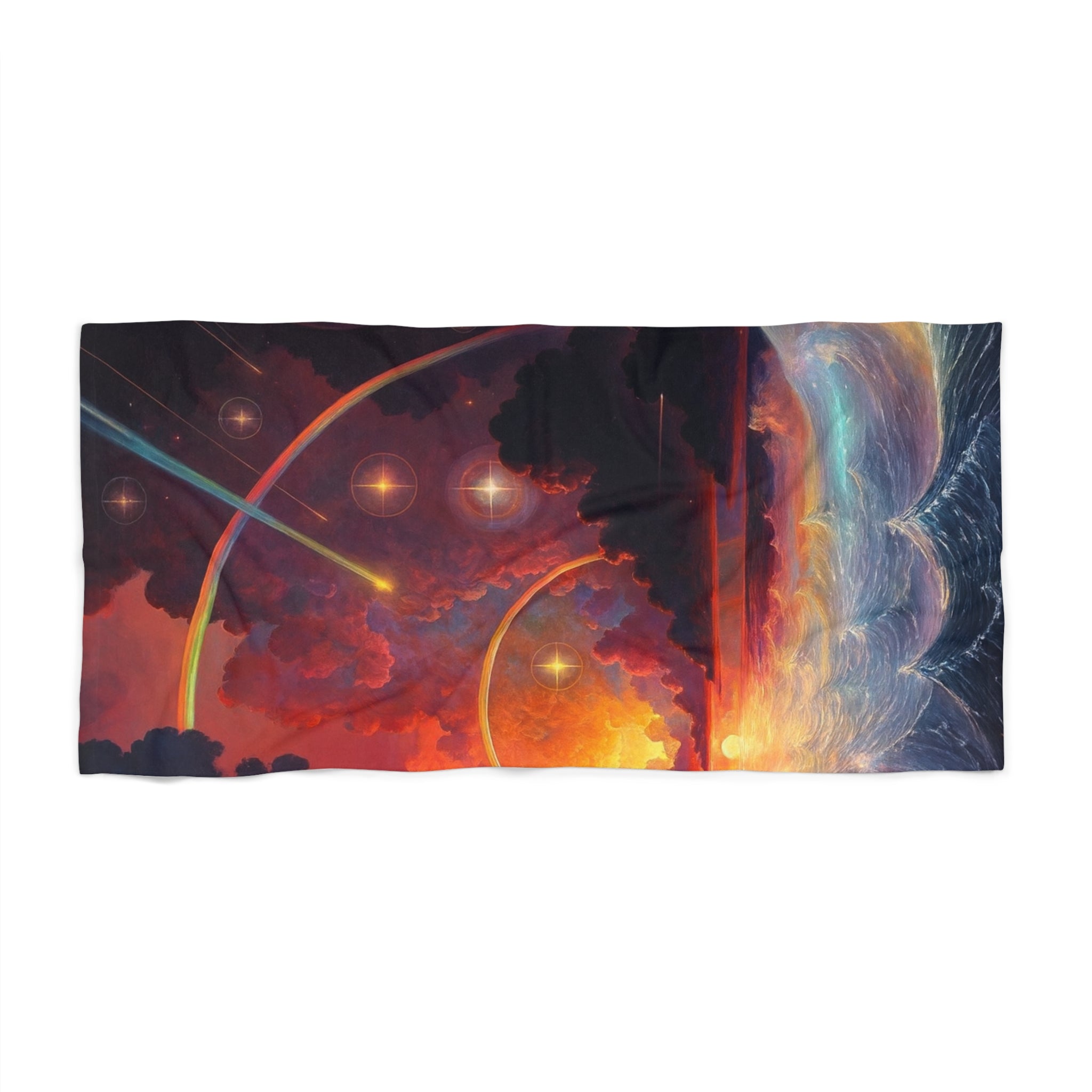 "Celestial Tides" – Luxury Beach Towel