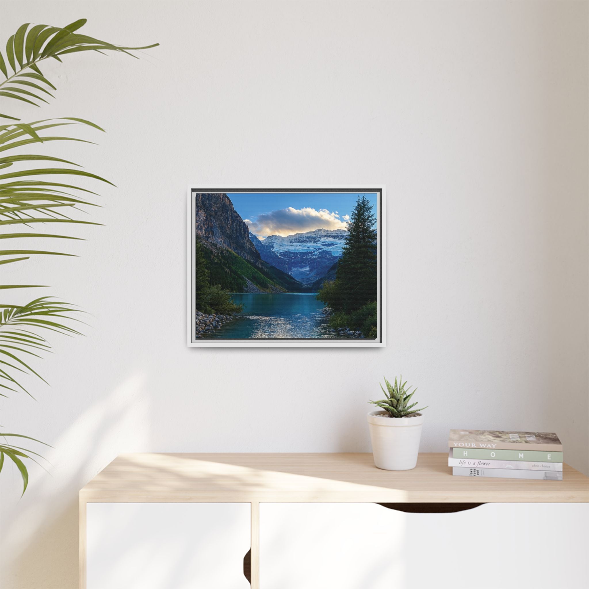 "Glacial Serenity" – Framed Canvas Print