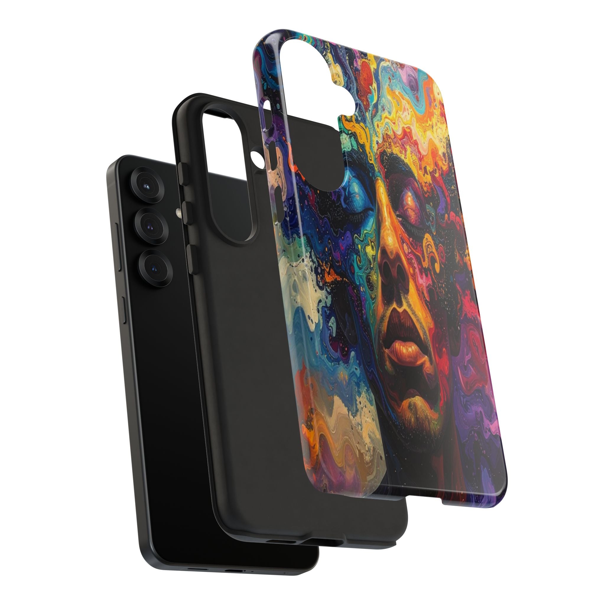Psyche Unbound: Chromatic Consciousness, Digital Portrait Exploration - L’Art Suprême Phone Case