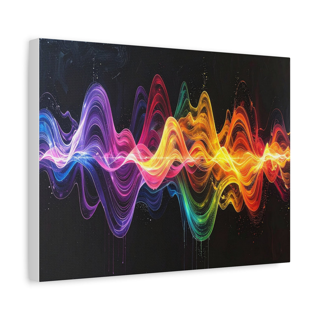 Sonic Spectrum: Digital Sound Wave Visualization, Color Gradient Artwork - L’Art Suprême Canvas