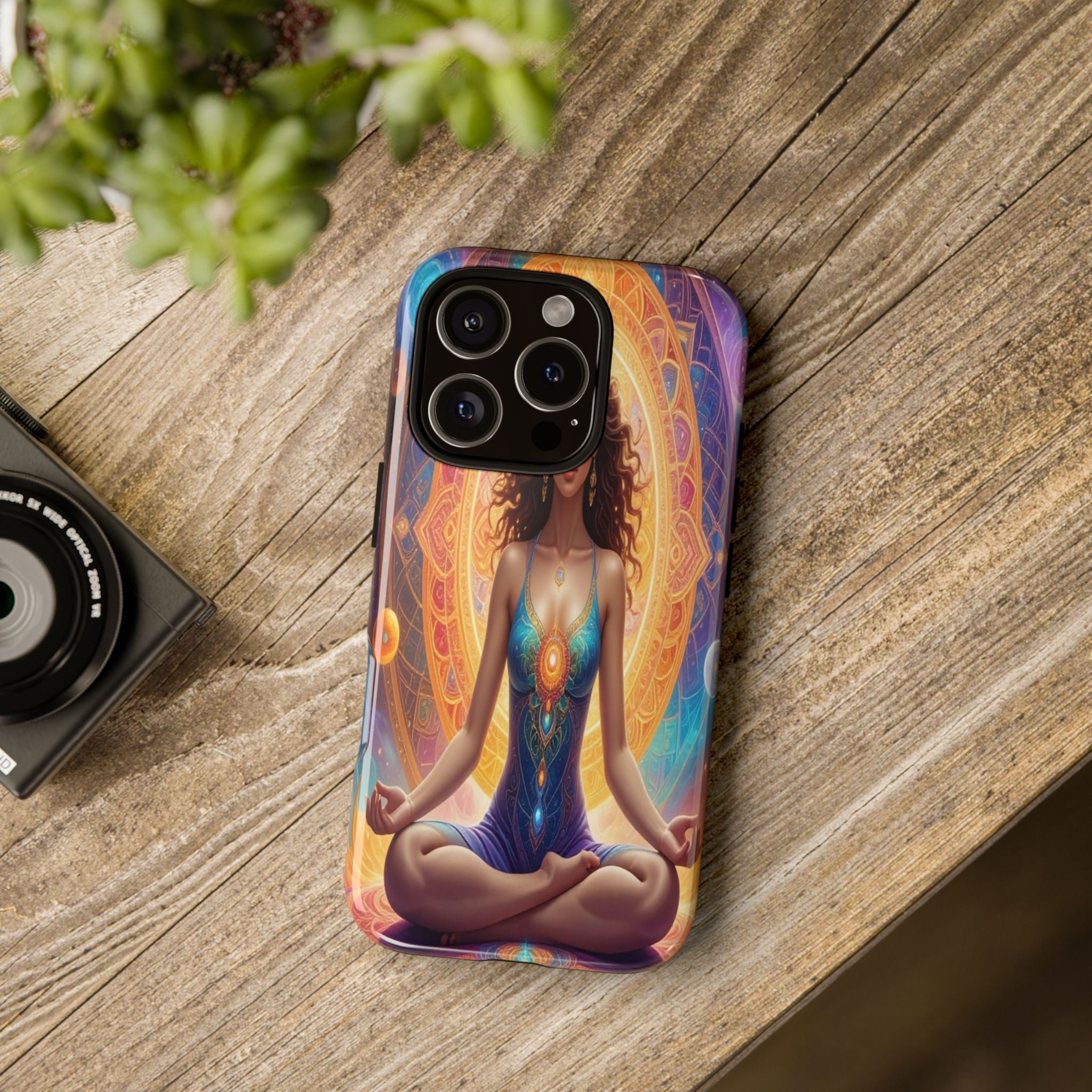 Cosmic Awakening: Spiritual Meditation Mandala, Celestial Energy Visualization - L’Art Suprême Phone Case