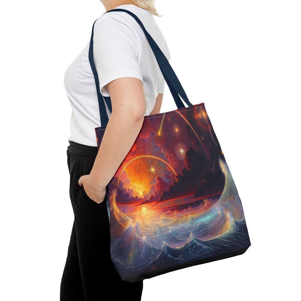 “Celestial Tides” – Cosmic Chaos x Ocean Calm Tote