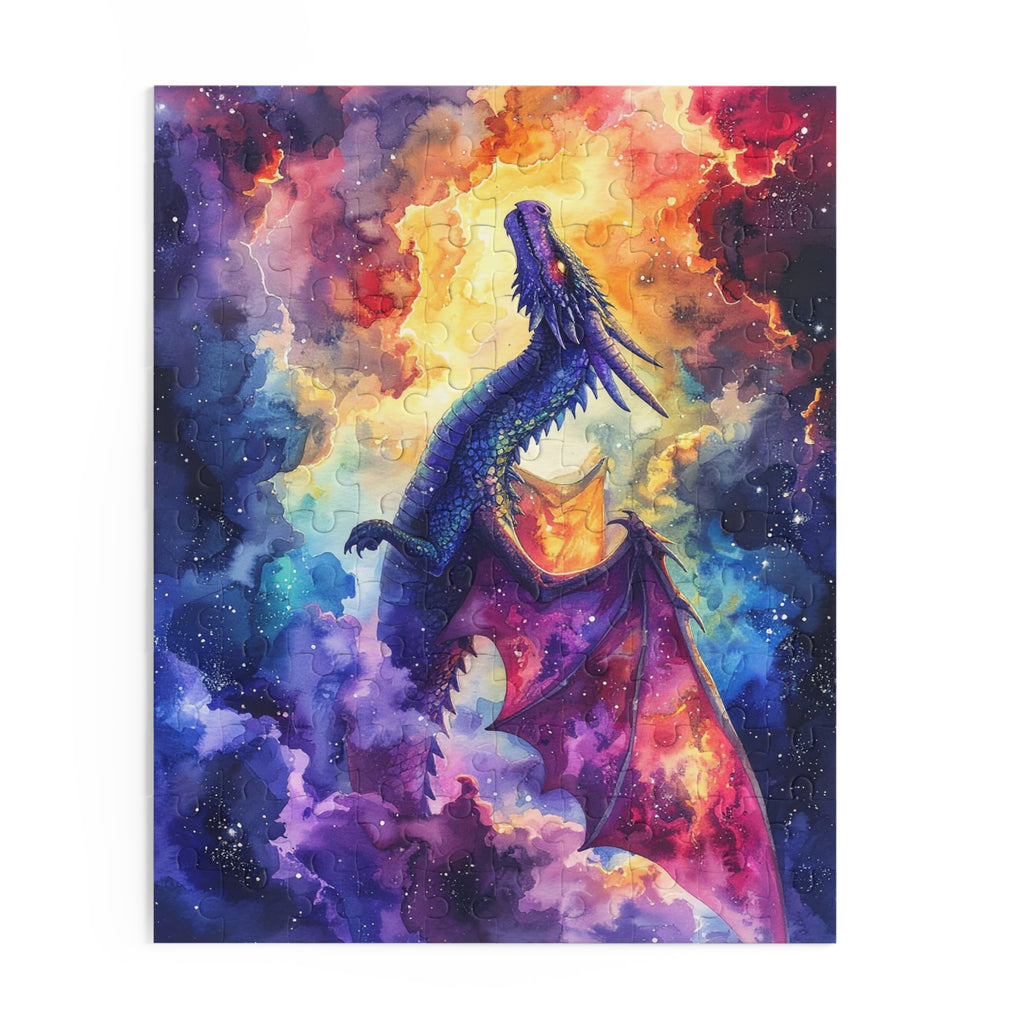 Celestial Dragon Dance: Cosmic Watercolor Fantasy, Nebular Realm Exploration -  L'Art Puzzle
