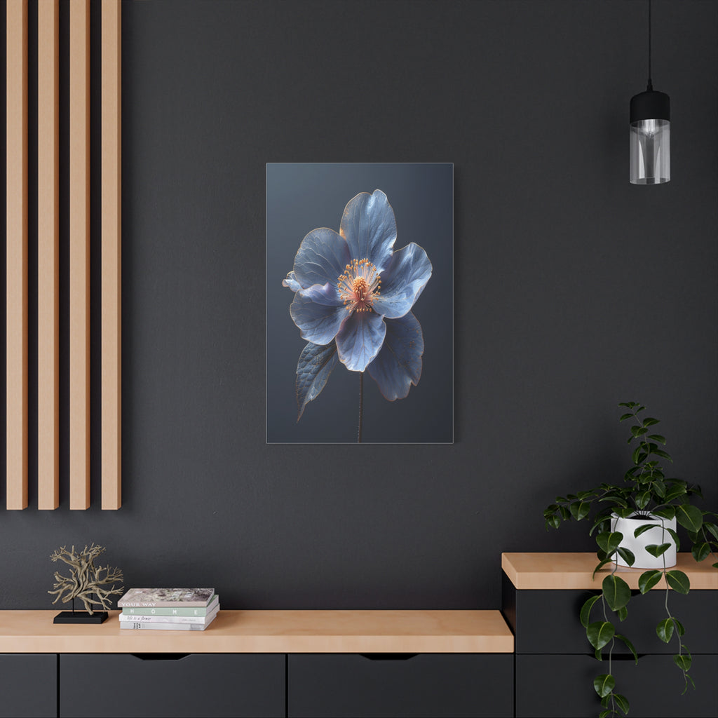 Ethereal Blue: Macro Botanical Photography, Delicate Floral Veins - L’Art Suprême Canvas
