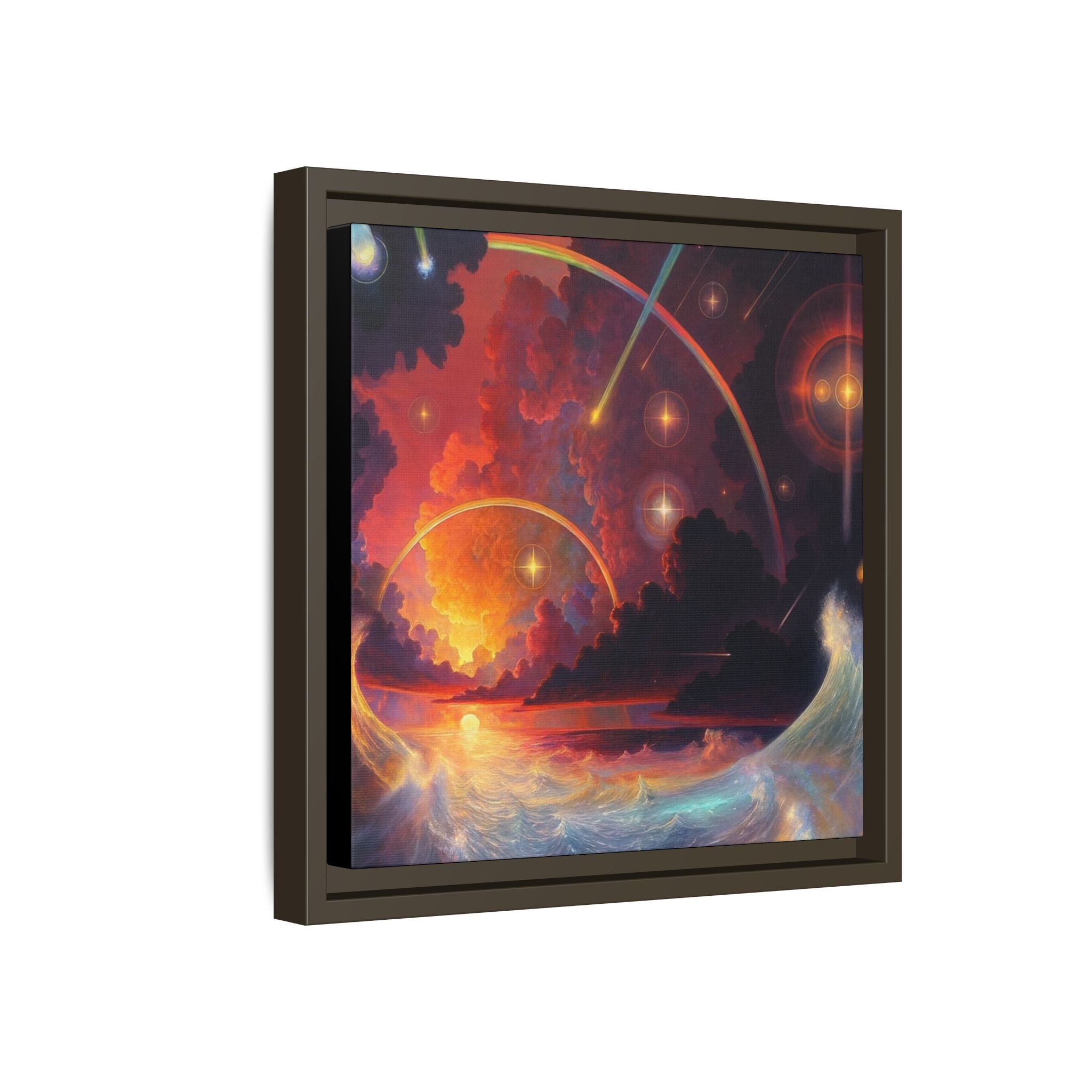 "Celestial Tides" – Framed Canvas Print