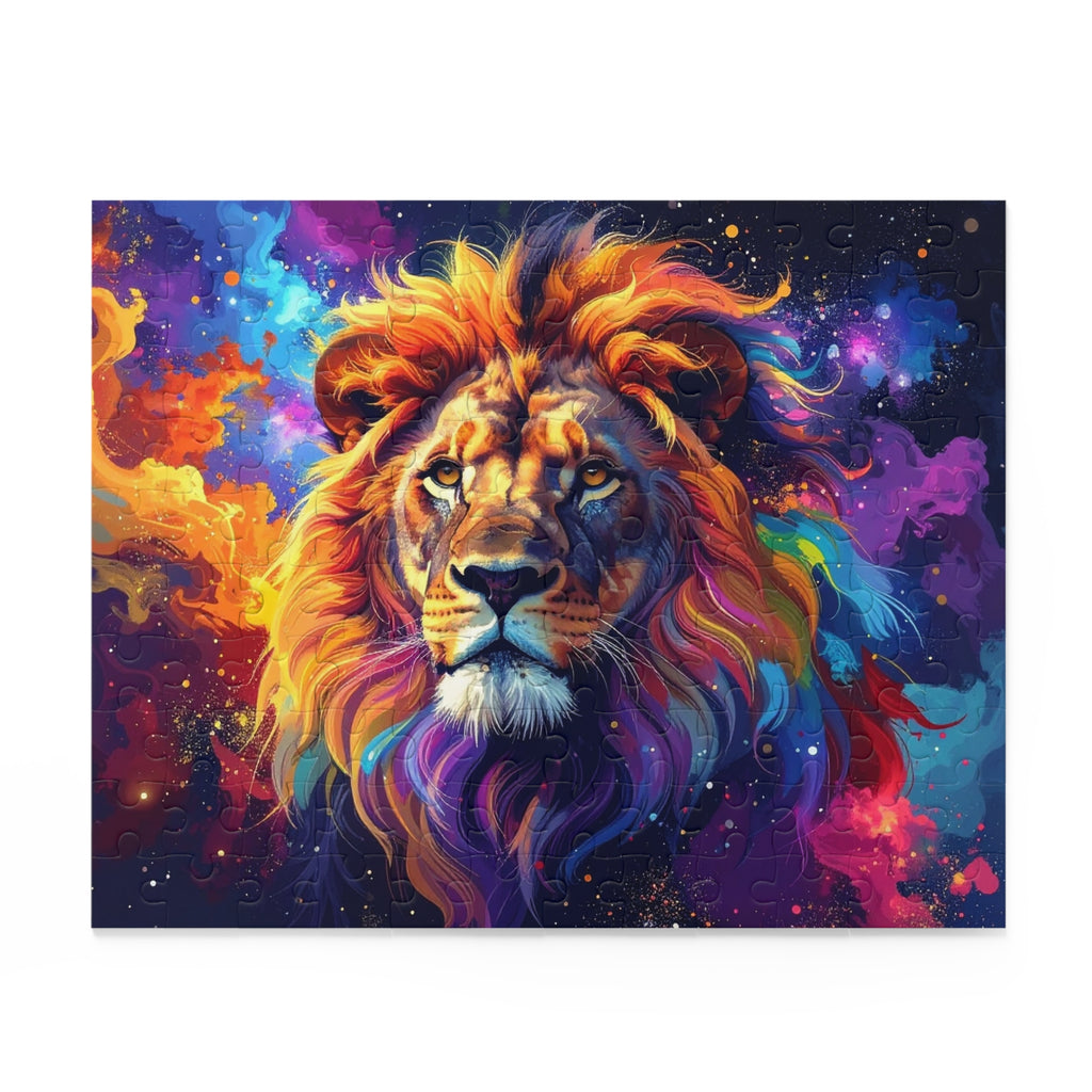 Cosmic Mane: Digital Wildlife Art, Celestial Lion Portrait -  L'Art Puzzle