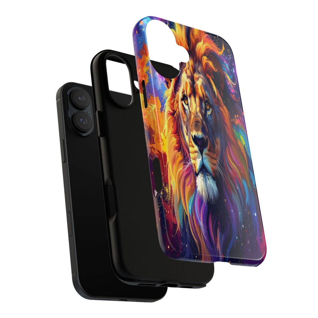 Cosmic Mane: Celestial Lion Portrait, Psychedelic Wildlife Art - L’Art Suprême Phone Case