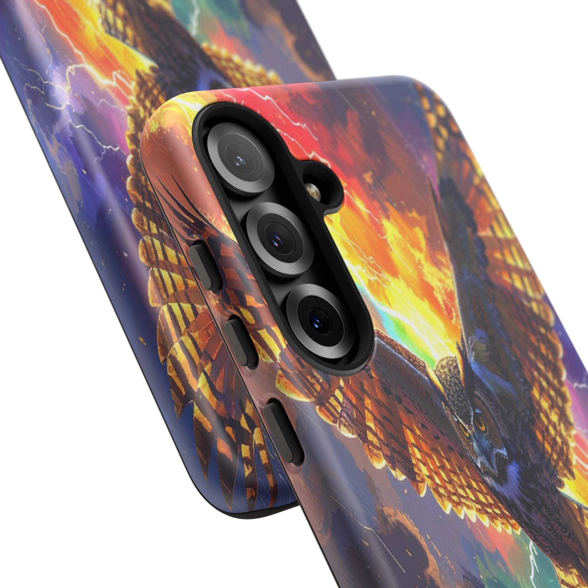 Thunderwing: Ethereal Owl in Electric Storm, Digital Fantasy Artwork - L’Art Suprême Phone Case