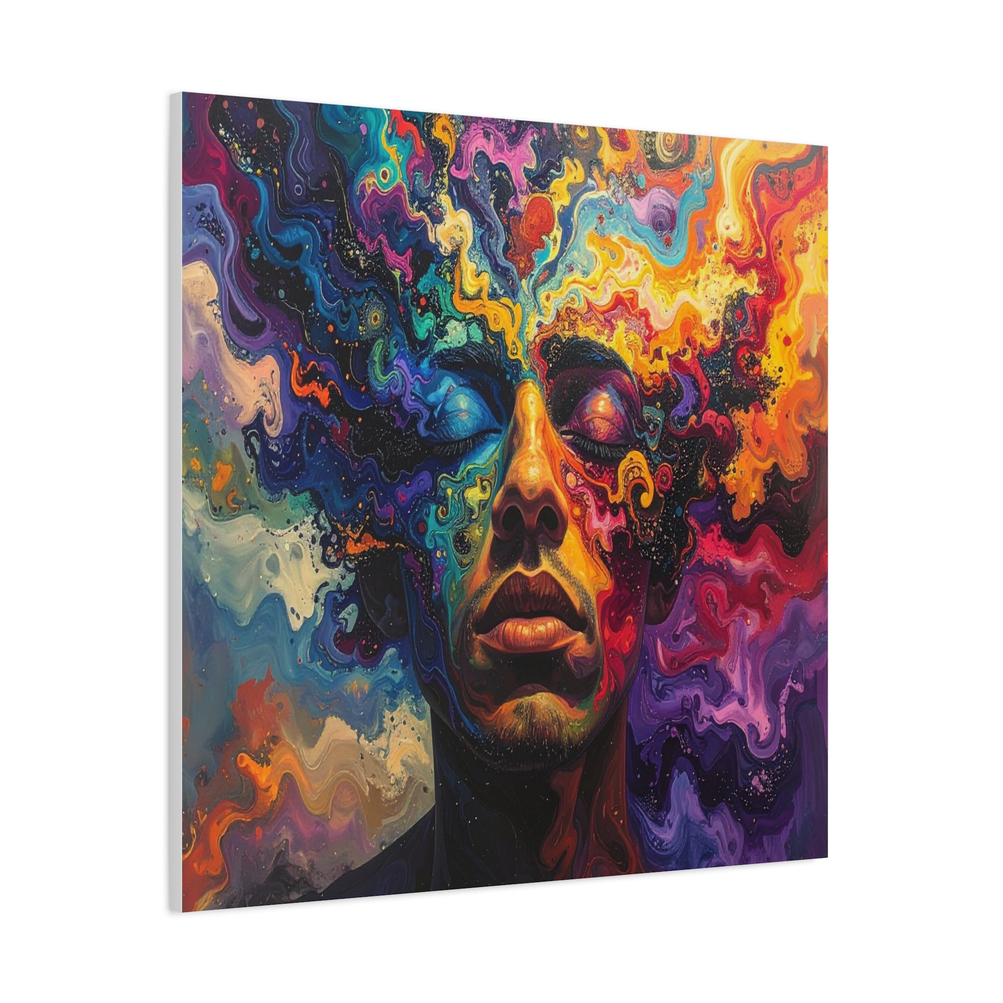 Consciousness Unfolding: Psychedelic Inner Landscape, Fluid Abstract Meditation - L’Art Suprême Canvas