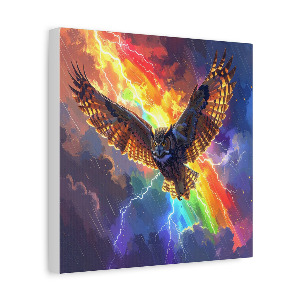 Thunder Spirit: Elemental Owl Ascension, Digital Fantasy Artwork - L’Art Suprême Canvas