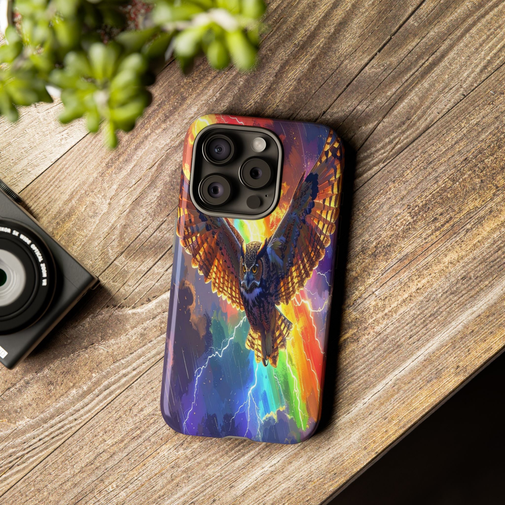 Thunderwing: Ethereal Owl in Electric Storm, Digital Fantasy Artwork - L’Art Suprême Phone Case