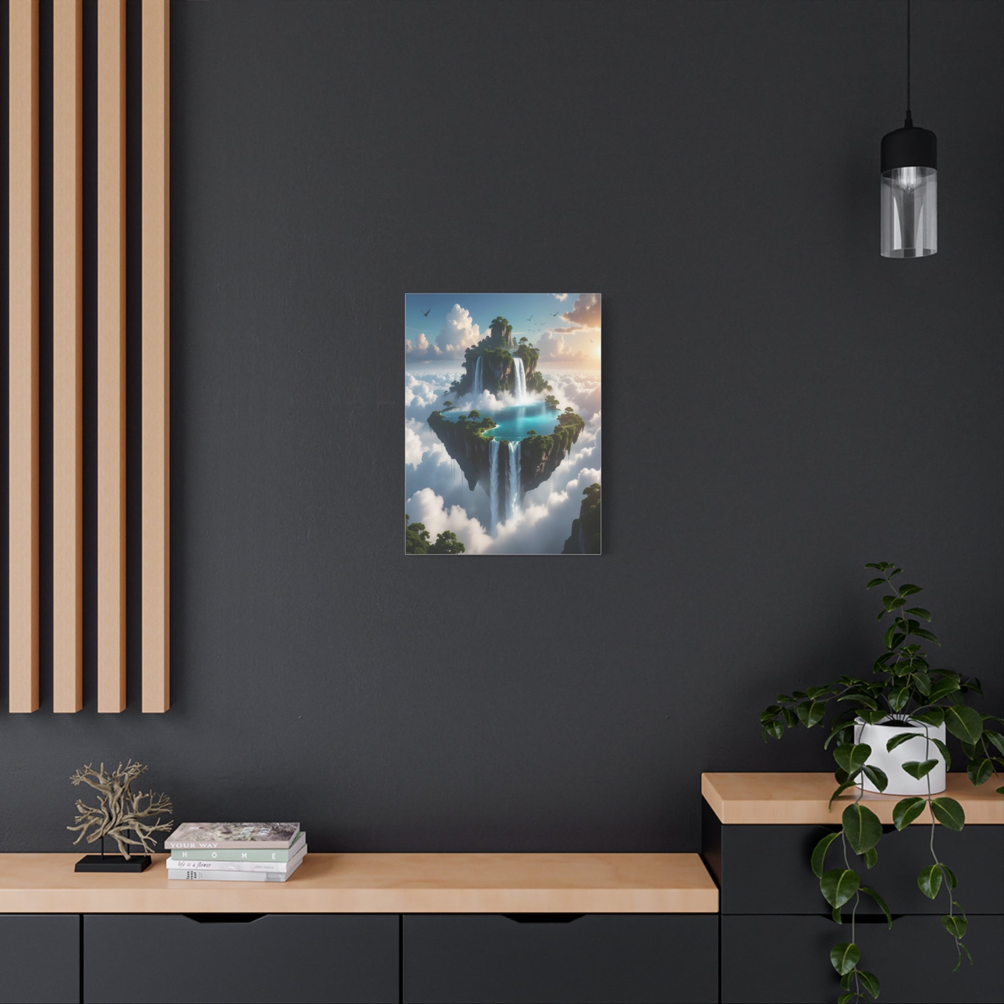 Celestial Archipelago: Floating Worlds of Mist and Stone, Digital Fantasy Landscape - L’Art Suprême Canvas