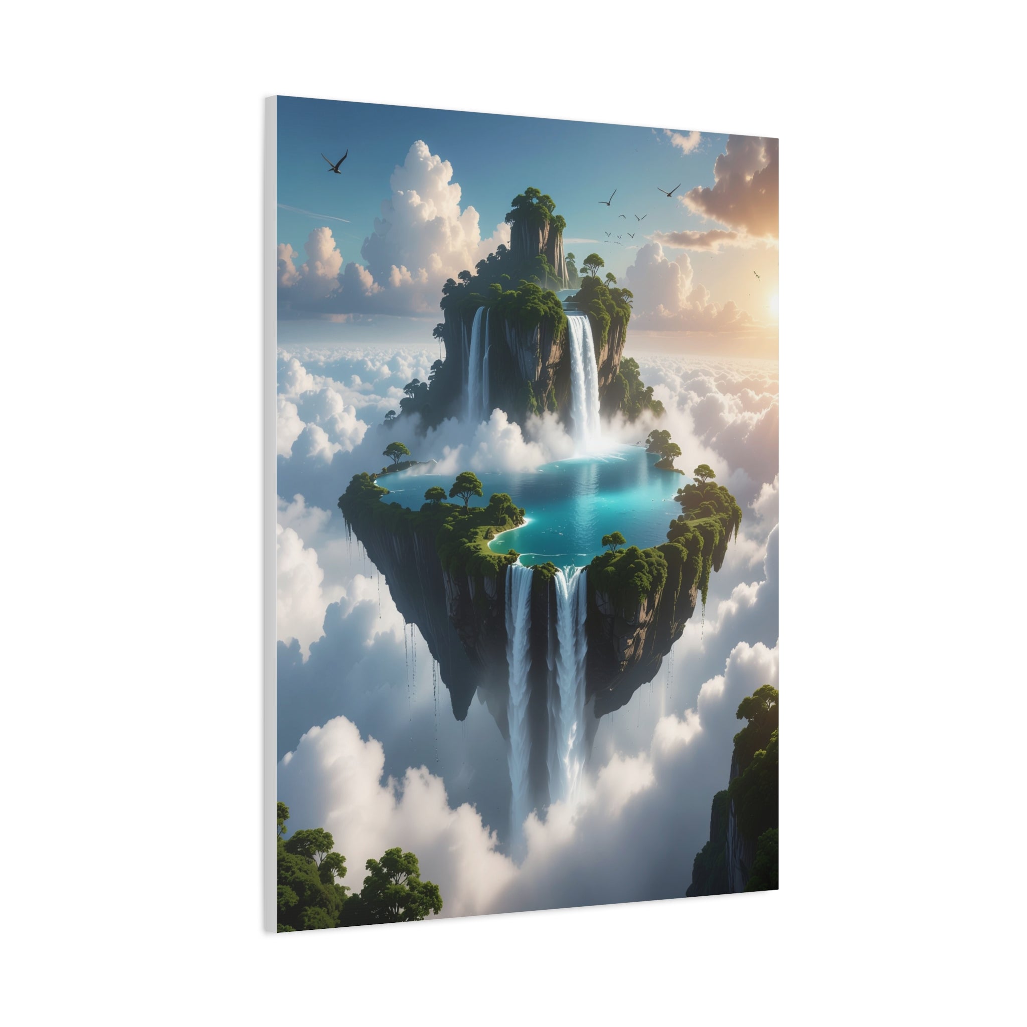 Celestial Archipelago: Floating Worlds of Mist and Stone, Digital Fantasy Landscape - L’Art Suprême Canvas