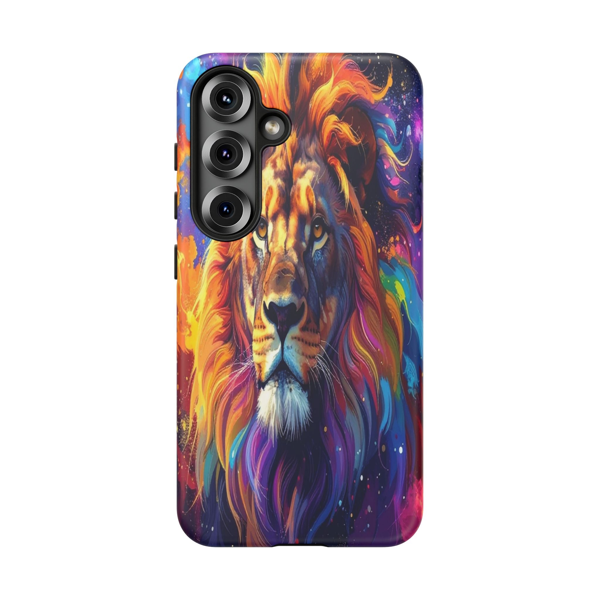 Cosmic Mane: Celestial Lion Portrait, Psychedelic Wildlife Art - L’Art Suprême Phone Case