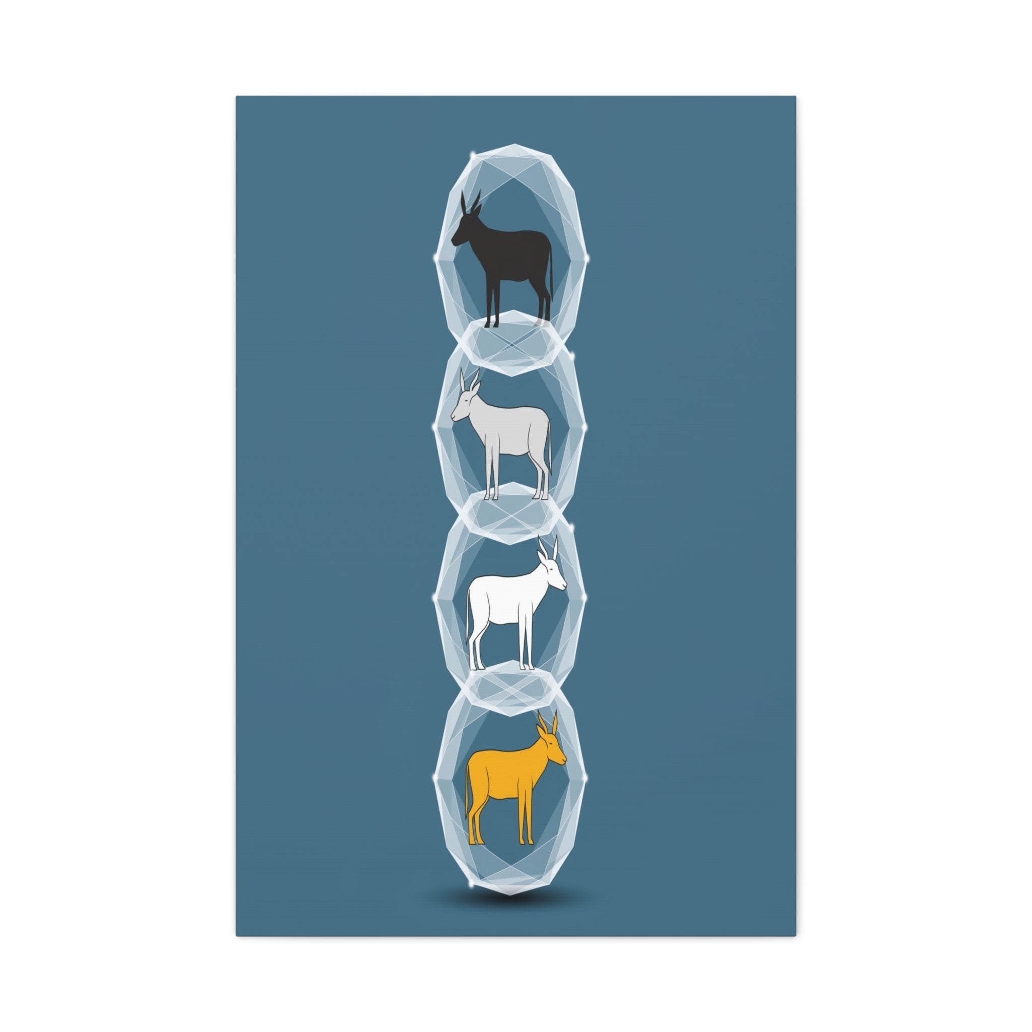 Encapsulated Ascent: Geometric Animal Silhouettes, Minimal Vertical Progression - L’Art Suprême Canvas