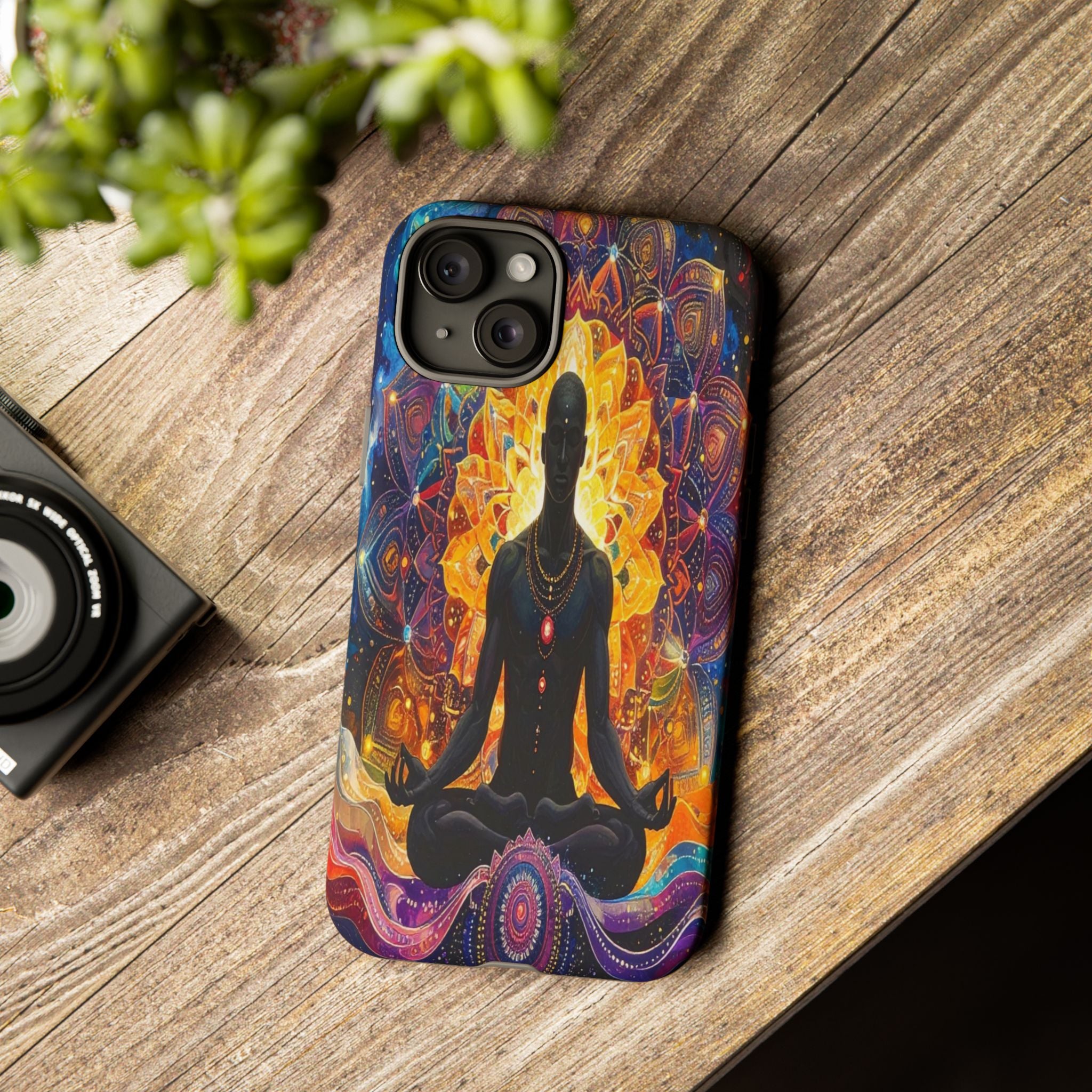 Cosmic Awakening: Spiritual Meditation Mandala, Chakra Energy Visualization - L’Art Suprême Phone Case