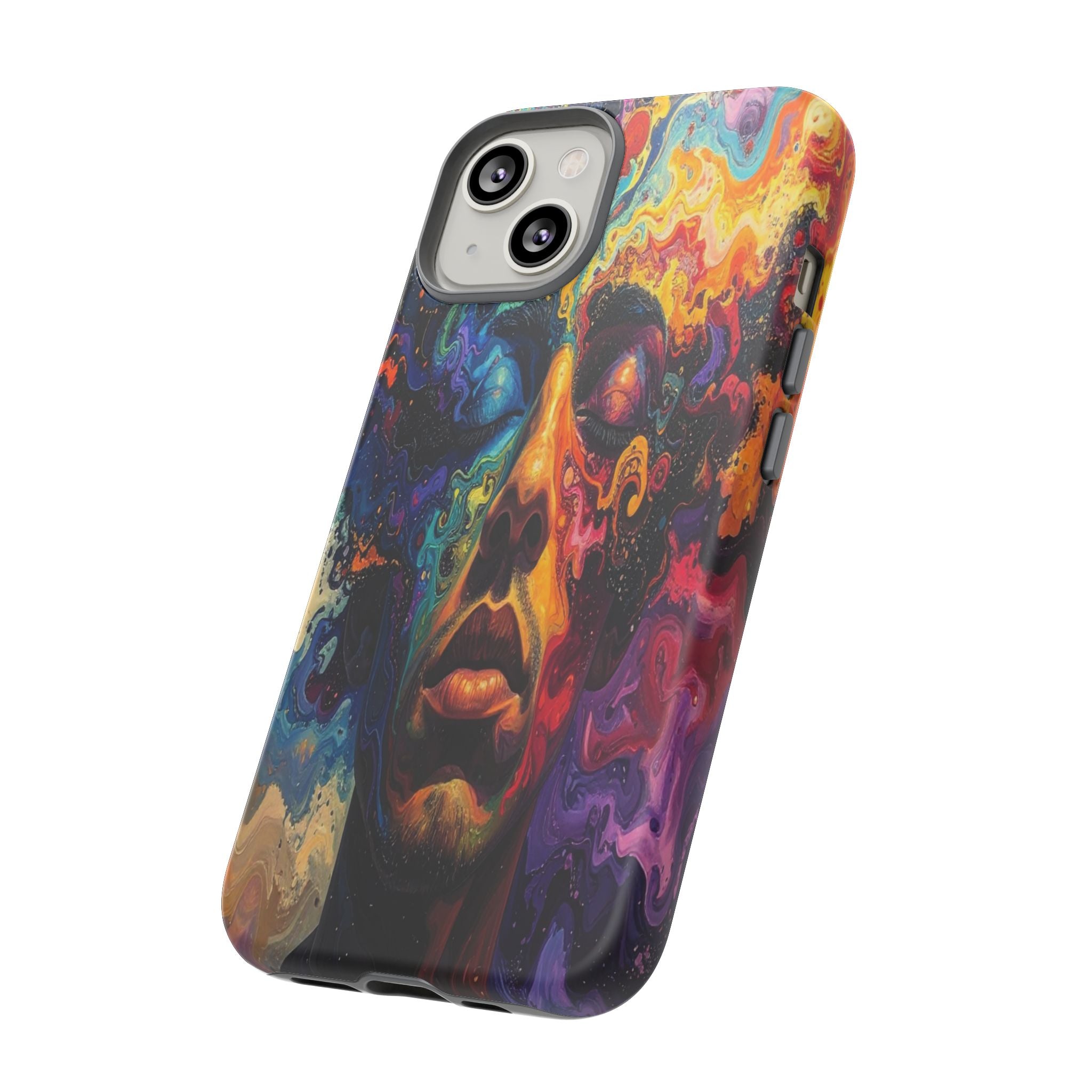 Psyche Unbound: Chromatic Consciousness, Digital Portrait Exploration - L’Art Suprême Phone Case
