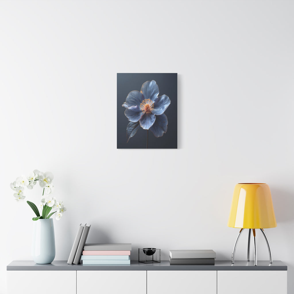 Ethereal Blue: Macro Botanical Photography, Delicate Floral Veins - L’Art Suprême Canvas