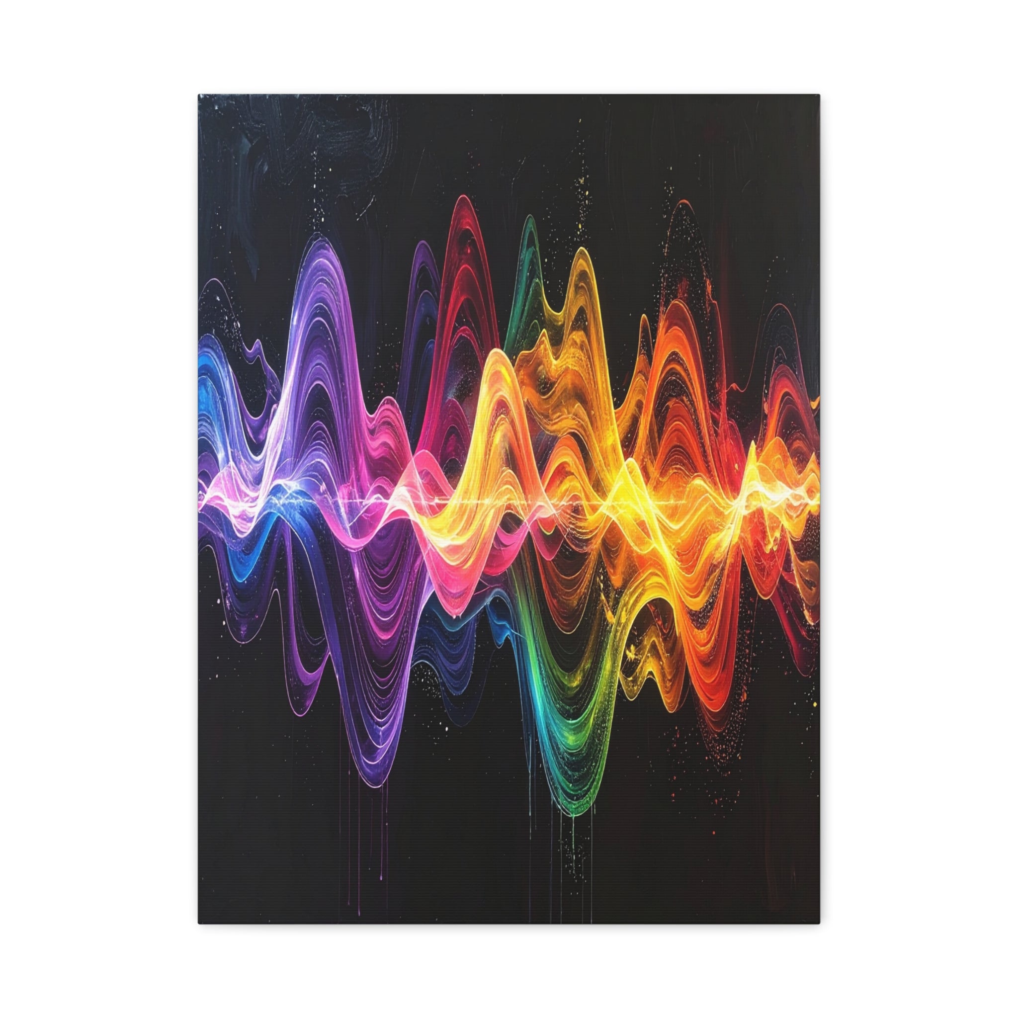 Sonic Spectrum: Digital Sound Wave Visualization, Color Gradient Artwork - L’Art Suprême Canvas
