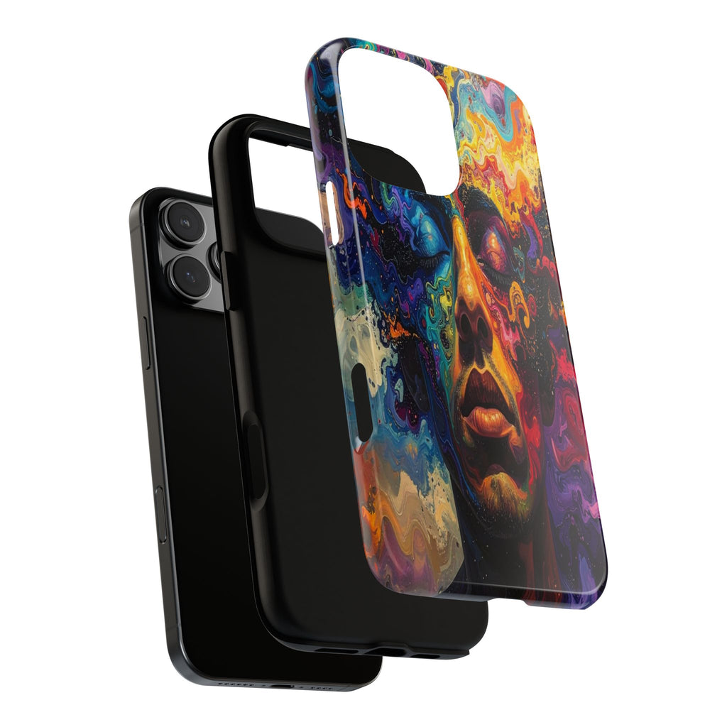 Psyche Unbound: Chromatic Consciousness, Digital Portrait Exploration - L’Art Suprême Phone Case