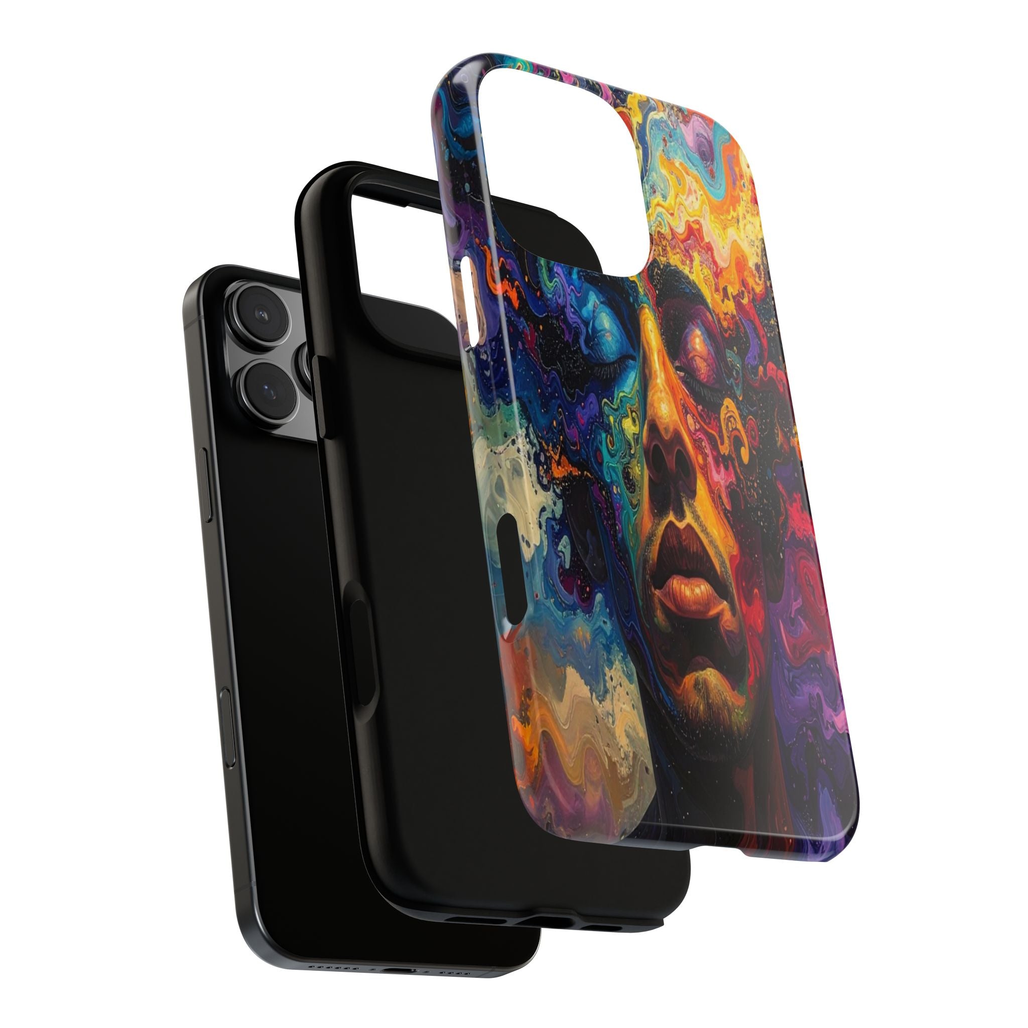 Psyche Unbound: Chromatic Consciousness, Digital Portrait Exploration - L’Art Suprême Phone Case