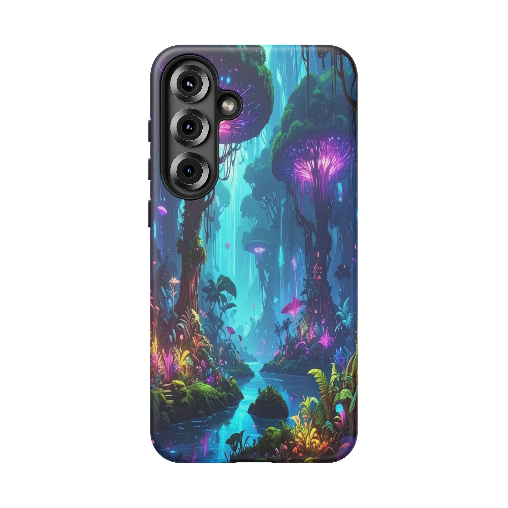 Bioluminescent Dreamscape: Ethereal Forest Fantasy, Digital Luminescence Illustration - L’Art Suprême Phone Case