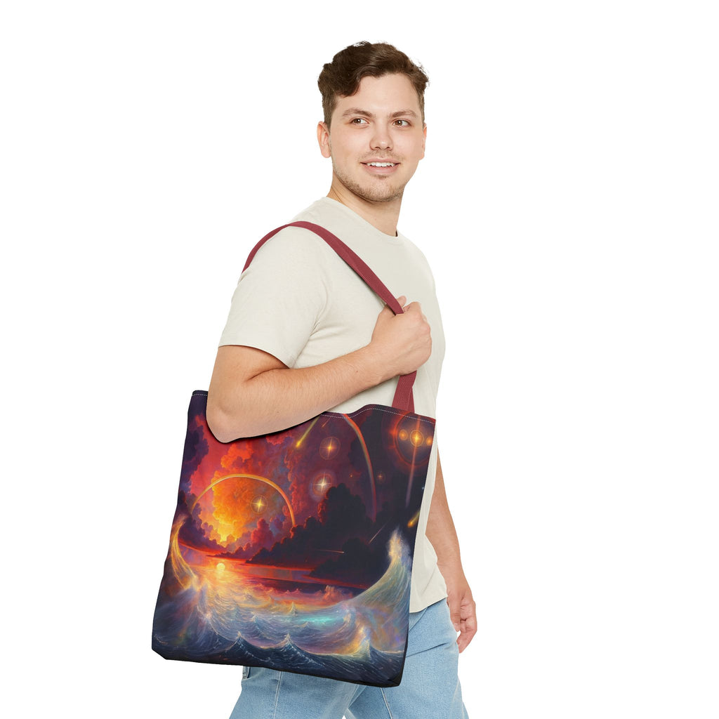 “Celestial Tides” – Cosmic Chaos x Ocean Calm Tote