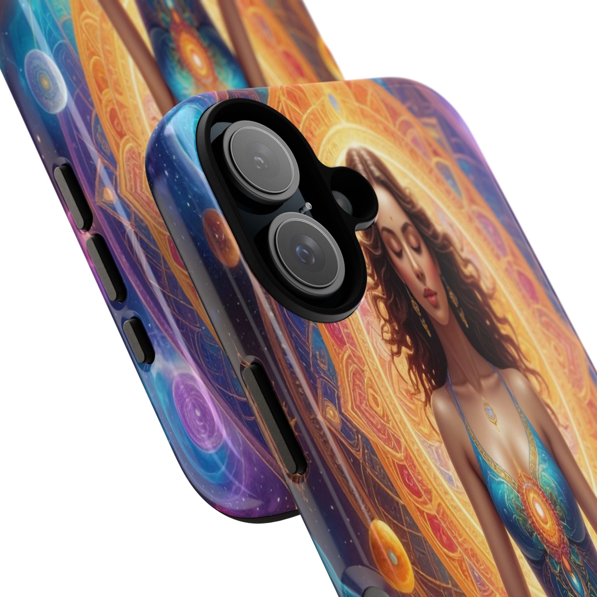 Cosmic Awakening: Spiritual Meditation Mandala, Celestial Energy Visualization - L’Art Suprême Phone Case