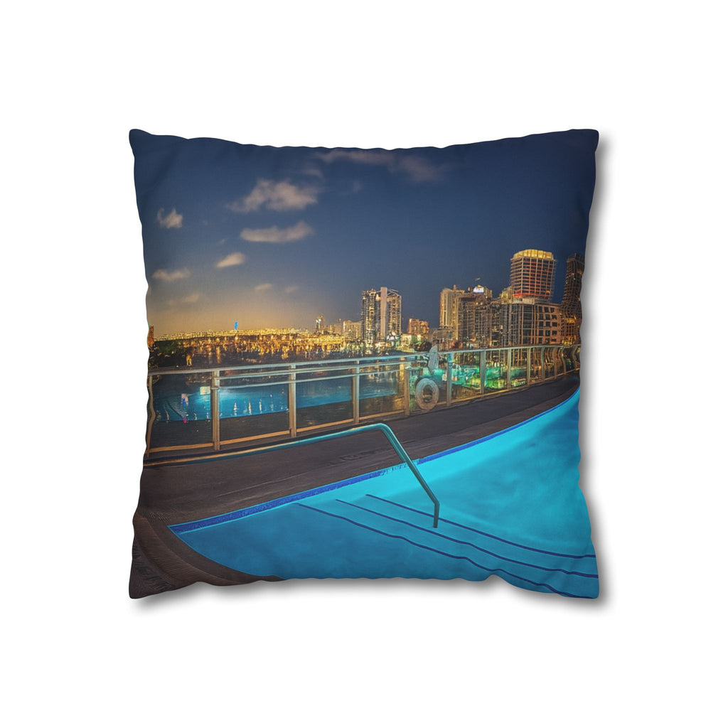 "Skyline Reflections" – Faux Suede Pillowcase
