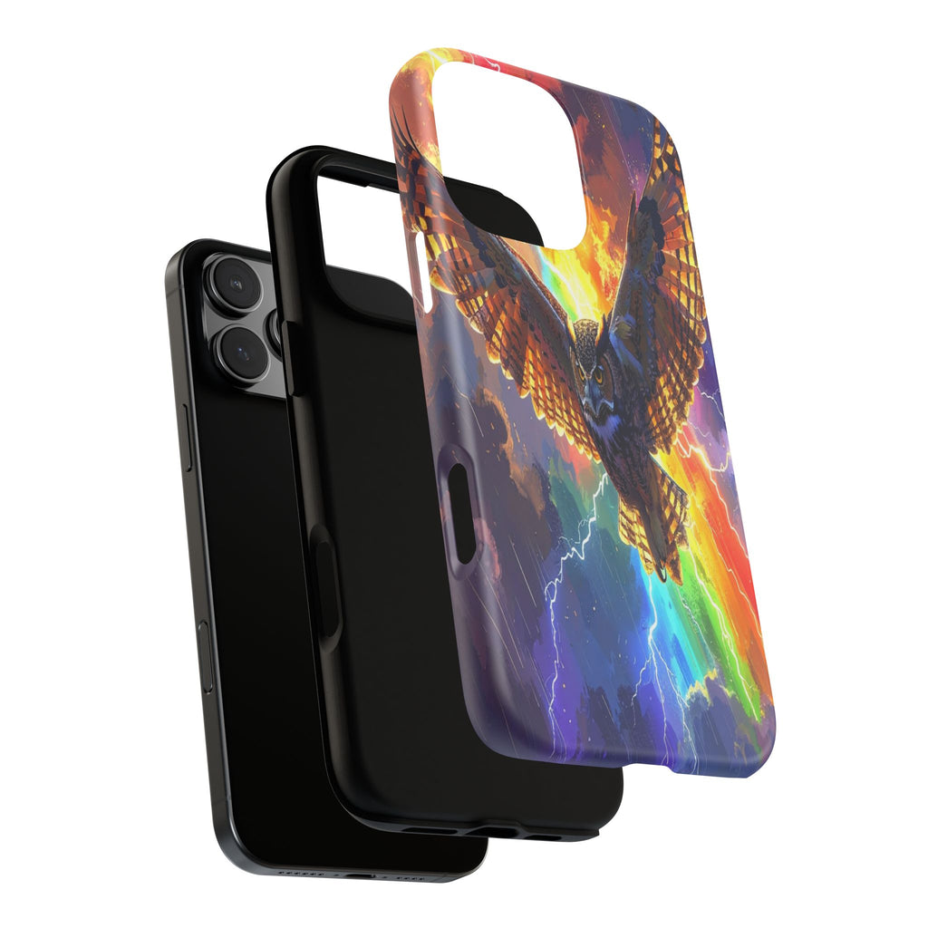 Thunderwing: Ethereal Owl in Electric Storm, Digital Fantasy Artwork - L’Art Suprême Phone Case
