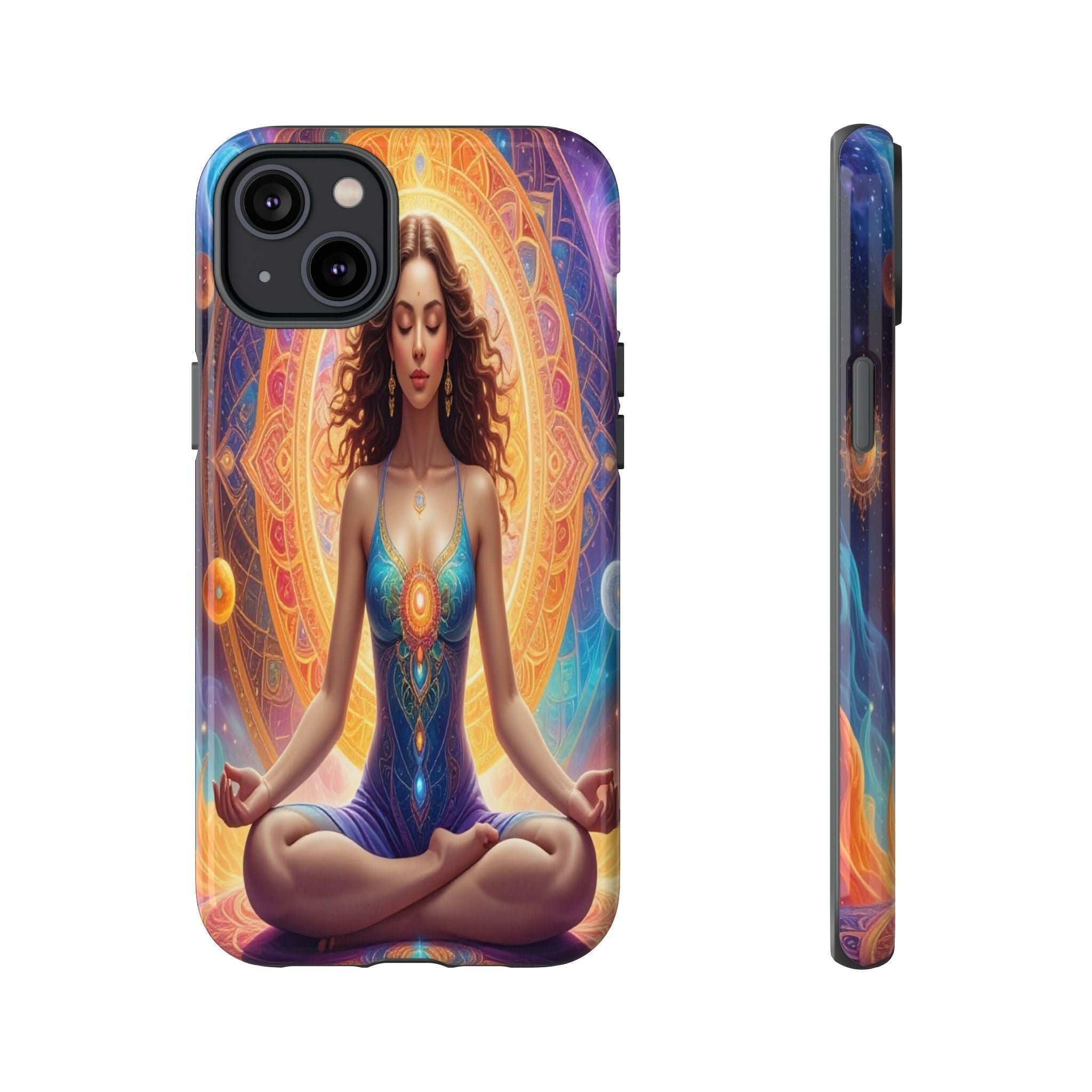Cosmic Awakening: Spiritual Meditation Mandala, Celestial Energy Visualization - L’Art Suprême Phone Case