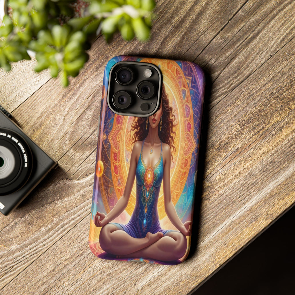 Cosmic Awakening: Spiritual Meditation Mandala, Celestial Energy Visualization - L’Art Suprême Phone Case