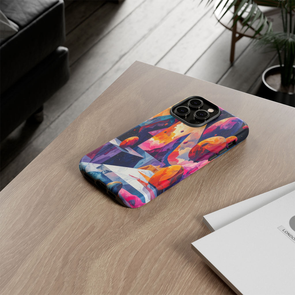 Cosmic Geometrica: Floating Spheres of Abstraction, Digital Dreamscape Dimensions - L’Art Suprême Phone Case