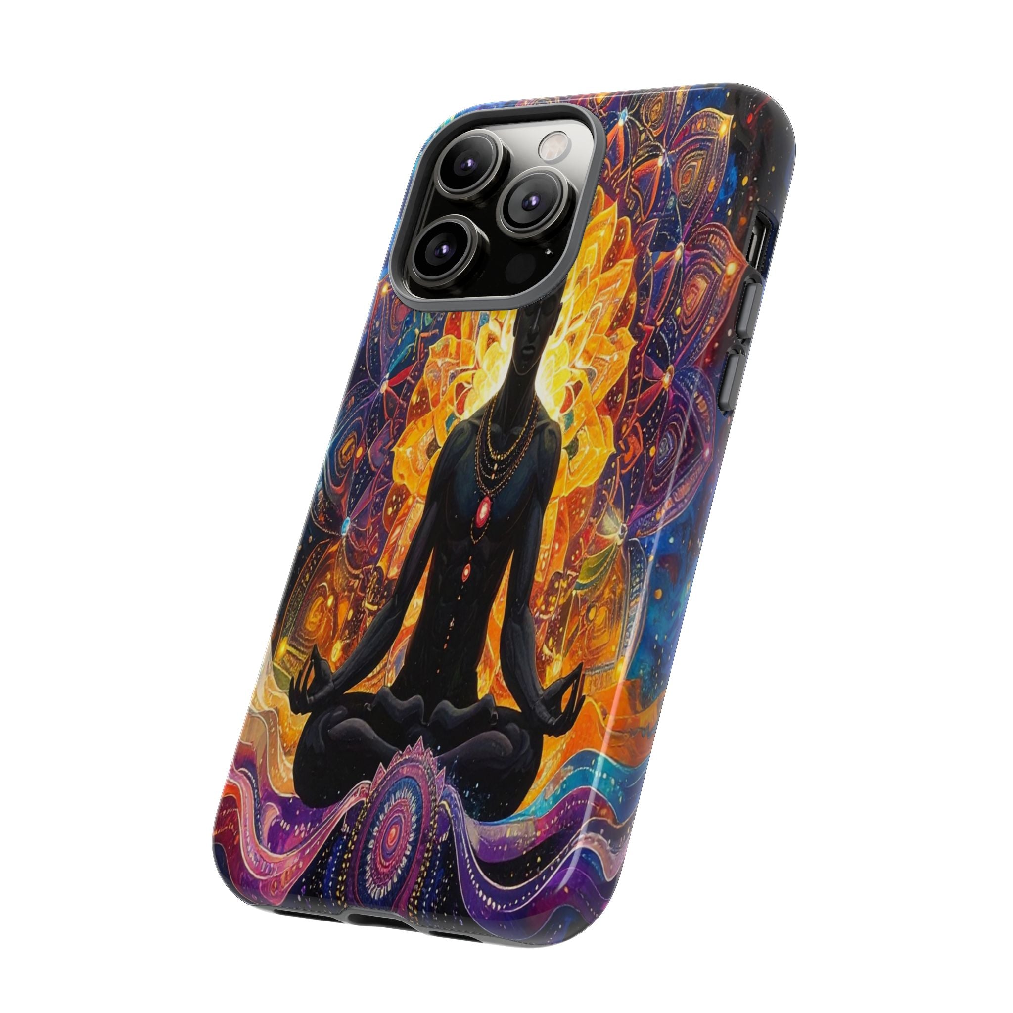 Cosmic Awakening: Spiritual Meditation Mandala, Chakra Energy Visualization - L’Art Suprême Phone Case