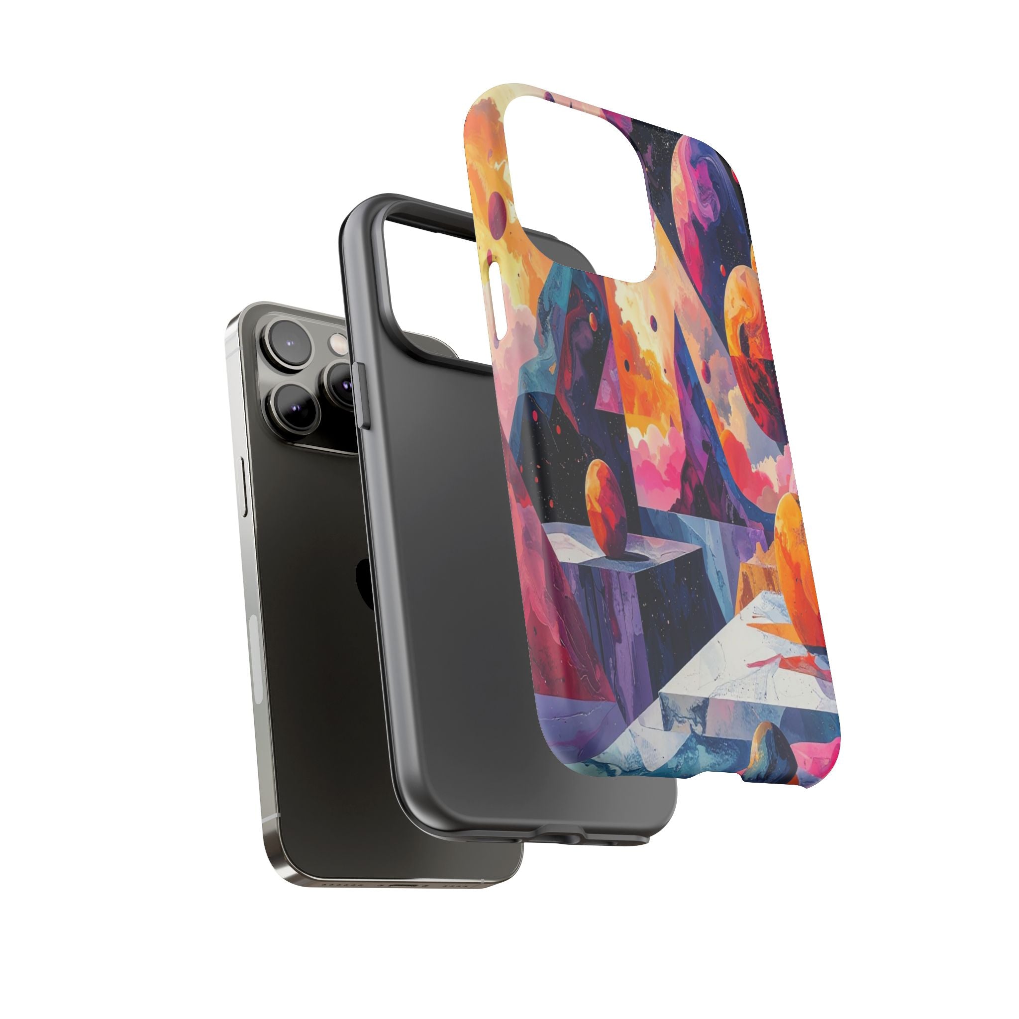 Cosmic Geometrica: Floating Spheres of Abstraction, Digital Dreamscape Dimensions - L’Art Suprême Phone Case