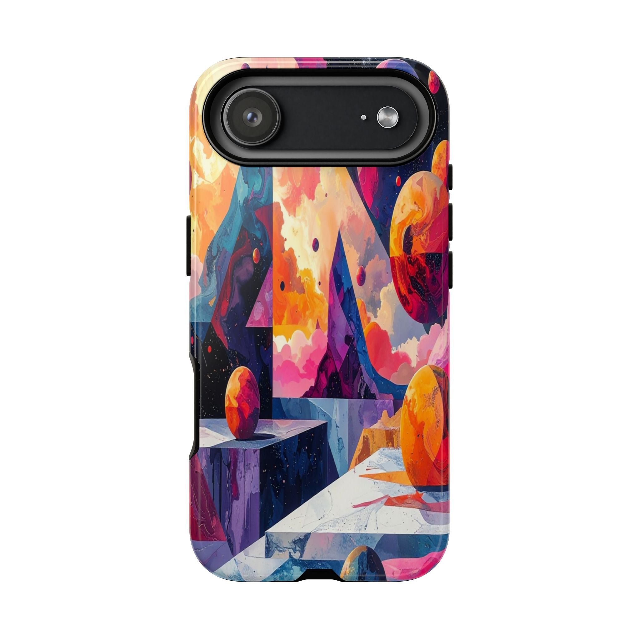 Cosmic Geometrica: Floating Spheres of Abstraction, Digital Dreamscape Dimensions - L’Art Suprême Phone Case