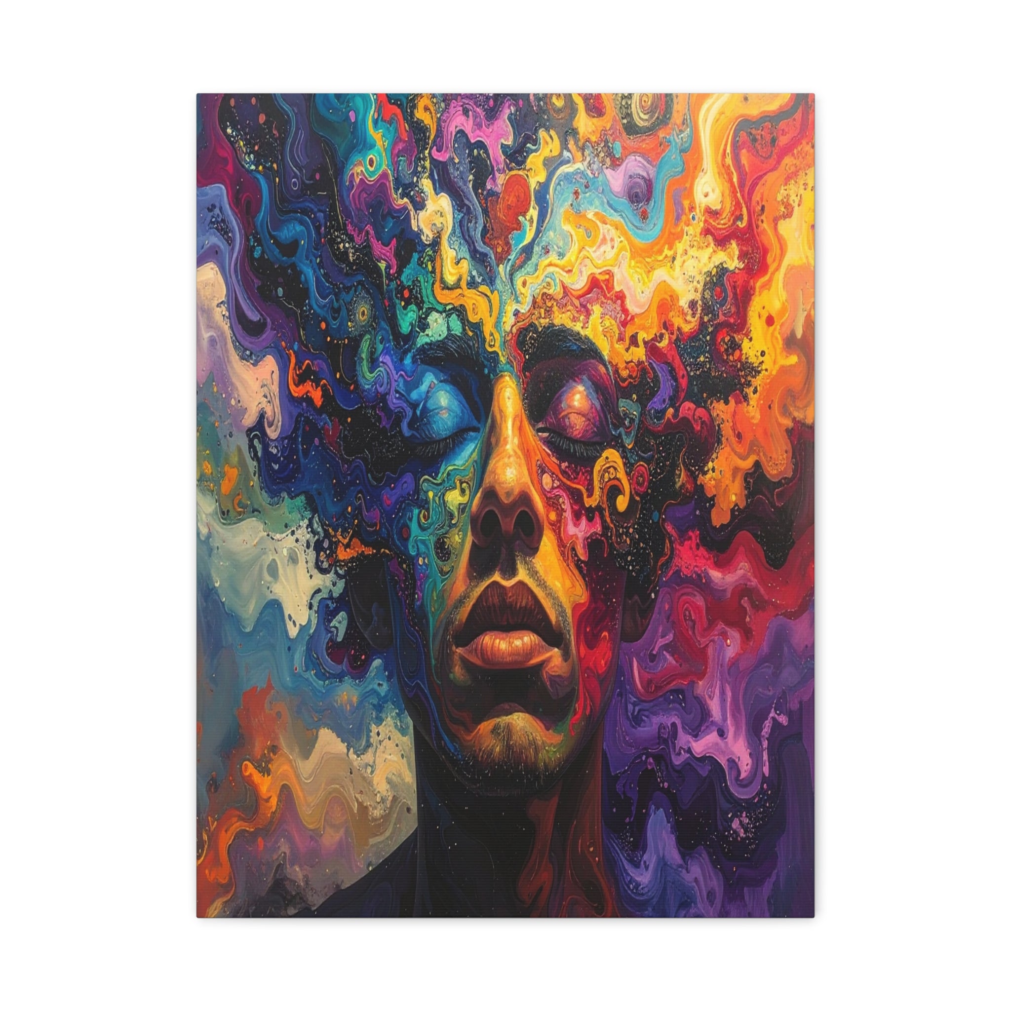 Consciousness Unfolding: Psychedelic Inner Landscape, Fluid Abstract Meditation - L’Art Suprême Canvas