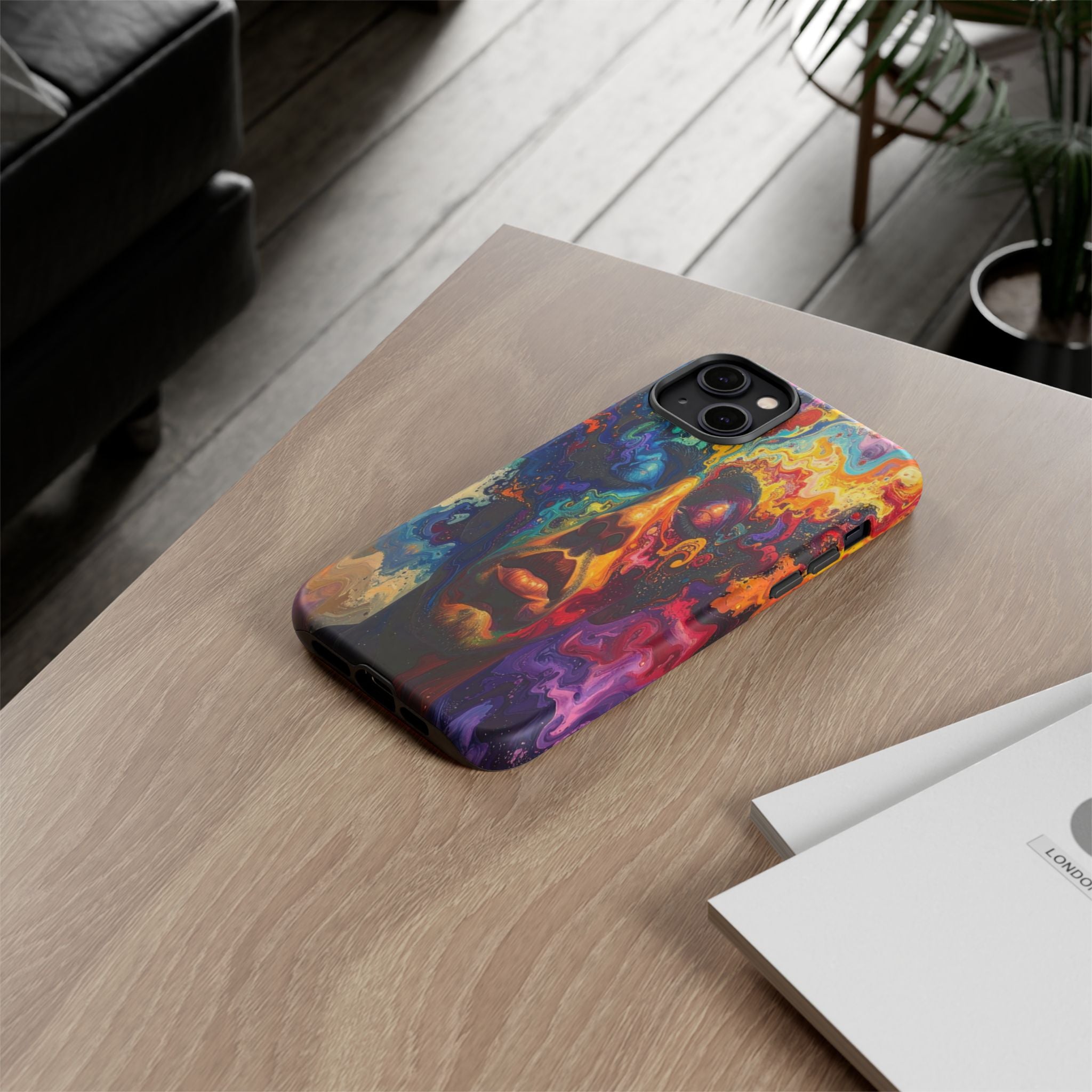Psyche Unbound: Chromatic Consciousness, Digital Portrait Exploration - L’Art Suprême Phone Case