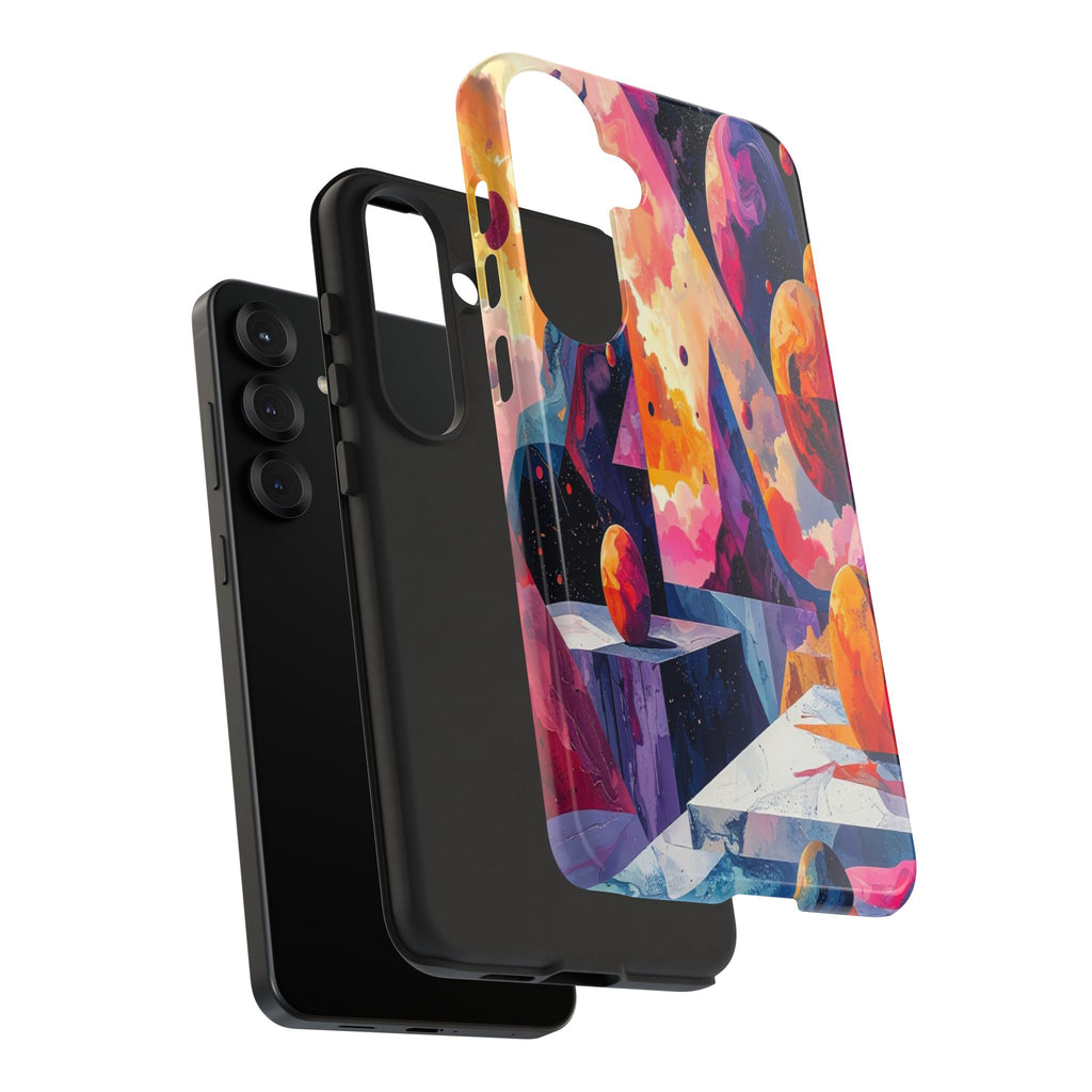 Cosmic Geometrica: Floating Spheres of Abstraction, Digital Dreamscape Dimensions - L’Art Suprême Phone Case