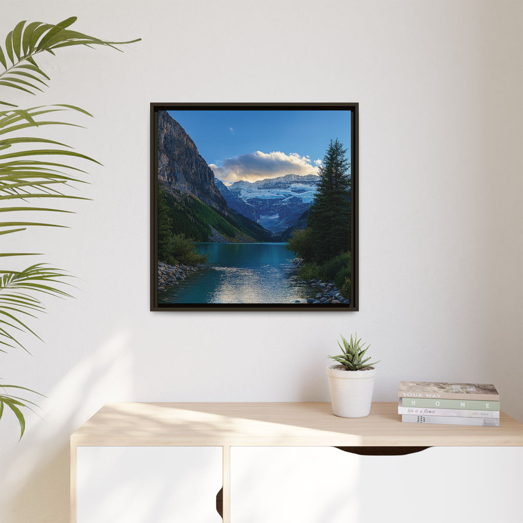 "Glacial Serenity" – Framed Canvas Print