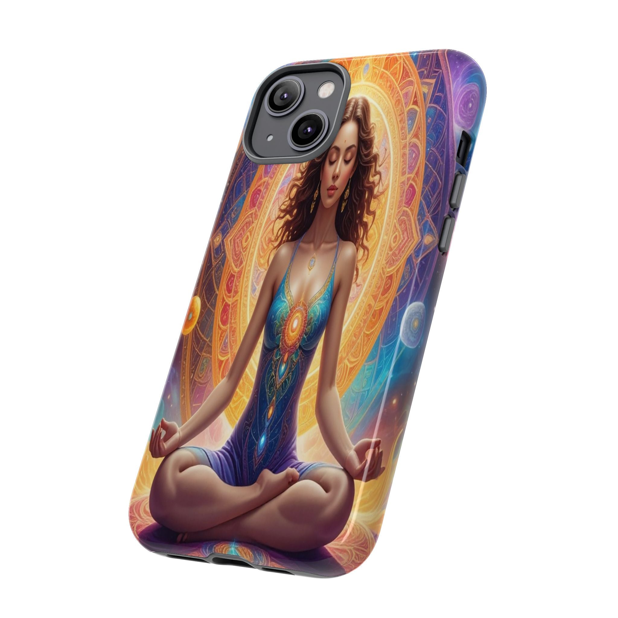 Cosmic Awakening: Spiritual Meditation Mandala, Celestial Energy Visualization - L’Art Suprême Phone Case