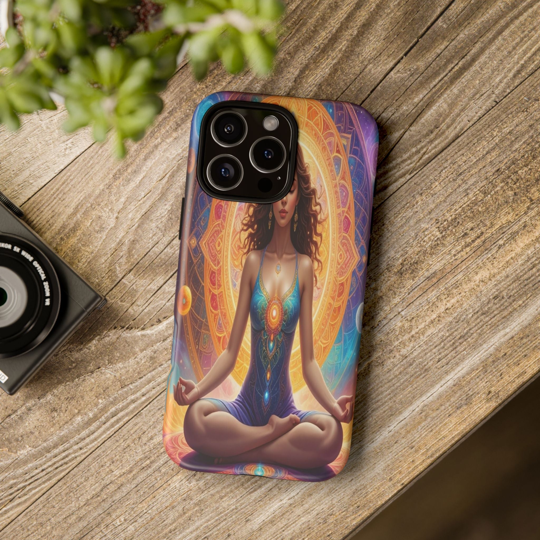 Cosmic Awakening: Spiritual Meditation Mandala, Celestial Energy Visualization - L’Art Suprême Phone Case