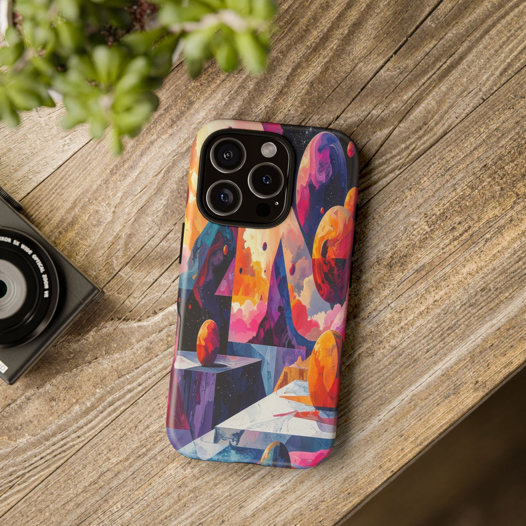 Cosmic Geometrica: Floating Spheres of Abstraction, Digital Dreamscape Dimensions - L’Art Suprême Phone Case