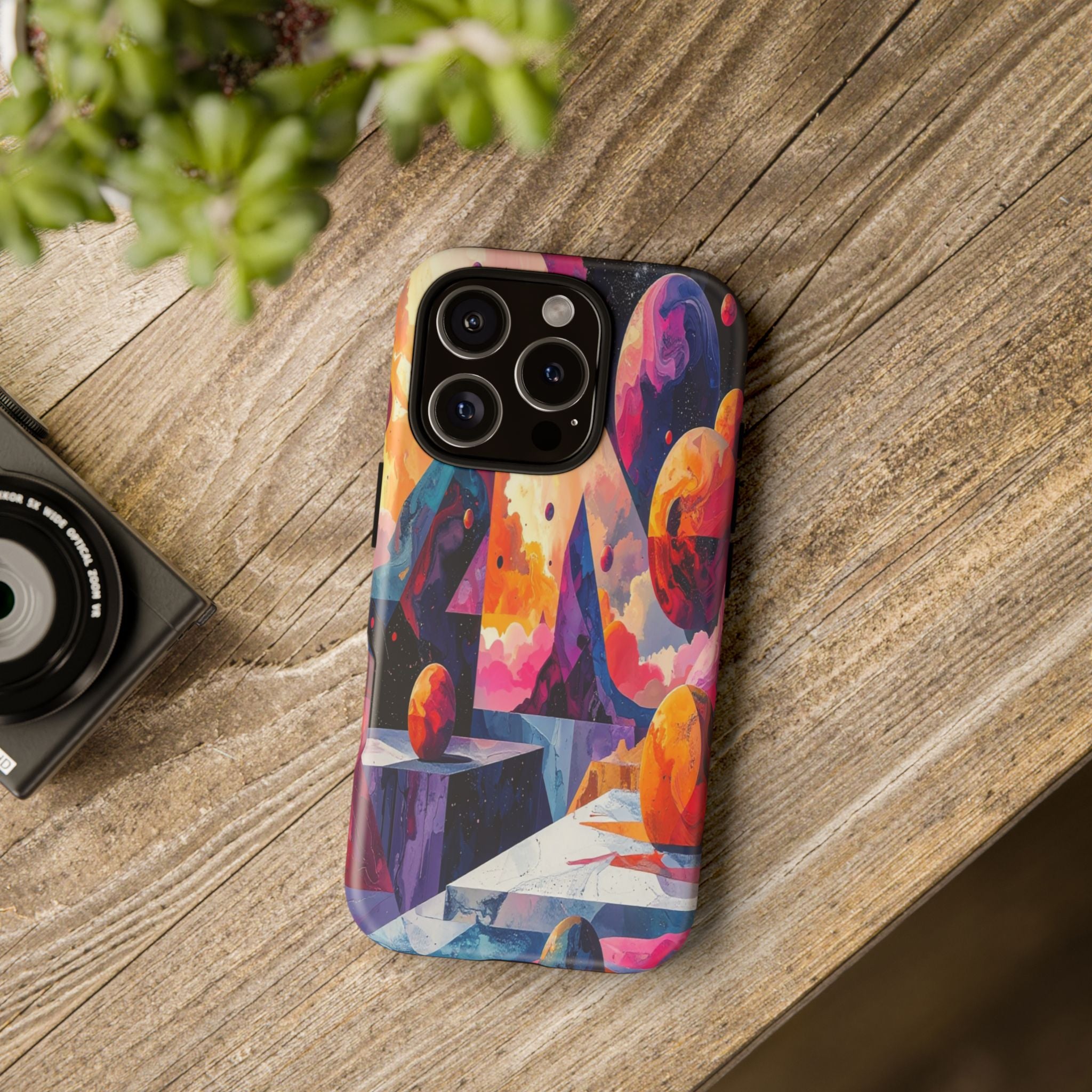 Cosmic Geometrica: Floating Spheres of Abstraction, Digital Dreamscape Dimensions - L’Art Suprême Phone Case