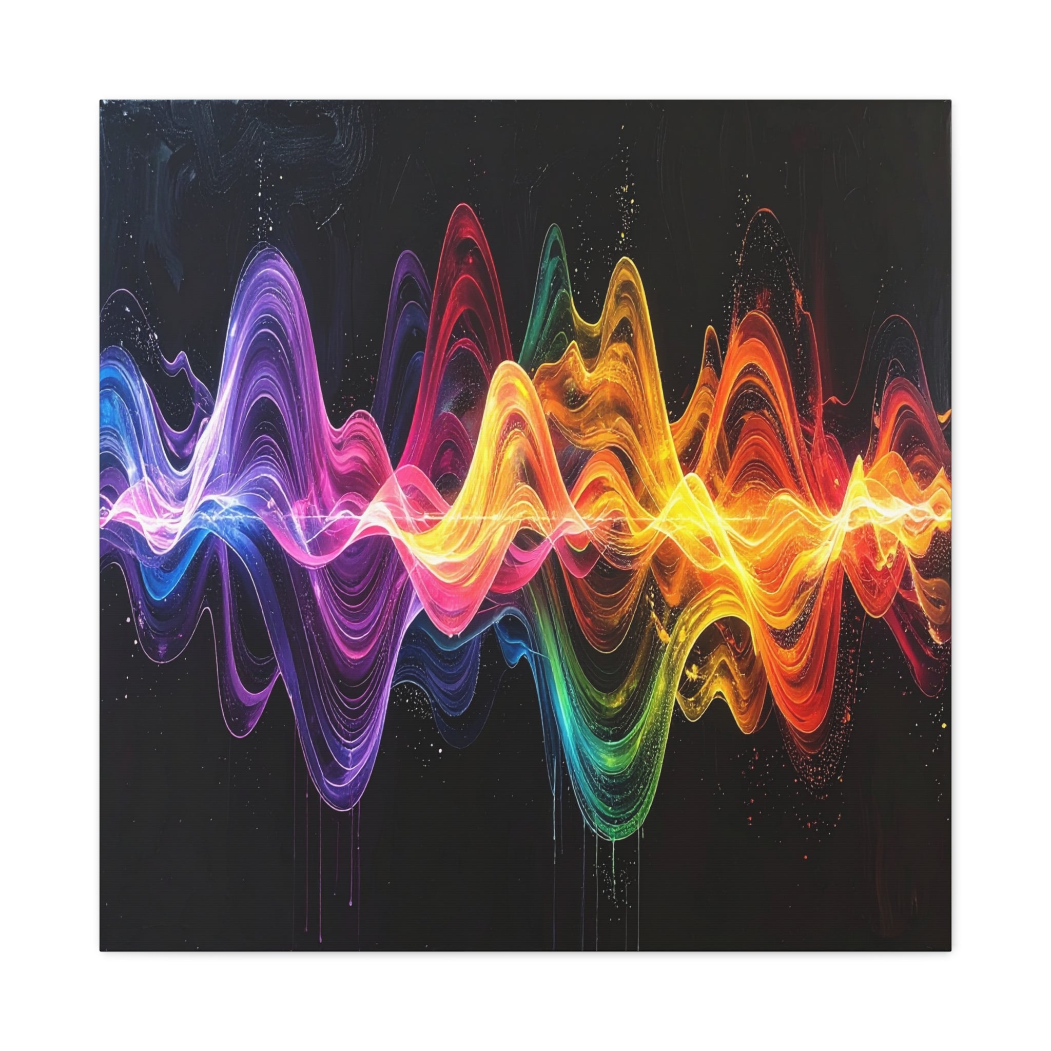 Sonic Spectrum: Digital Sound Wave Visualization, Color Gradient Artwork - L’Art Suprême Canvas