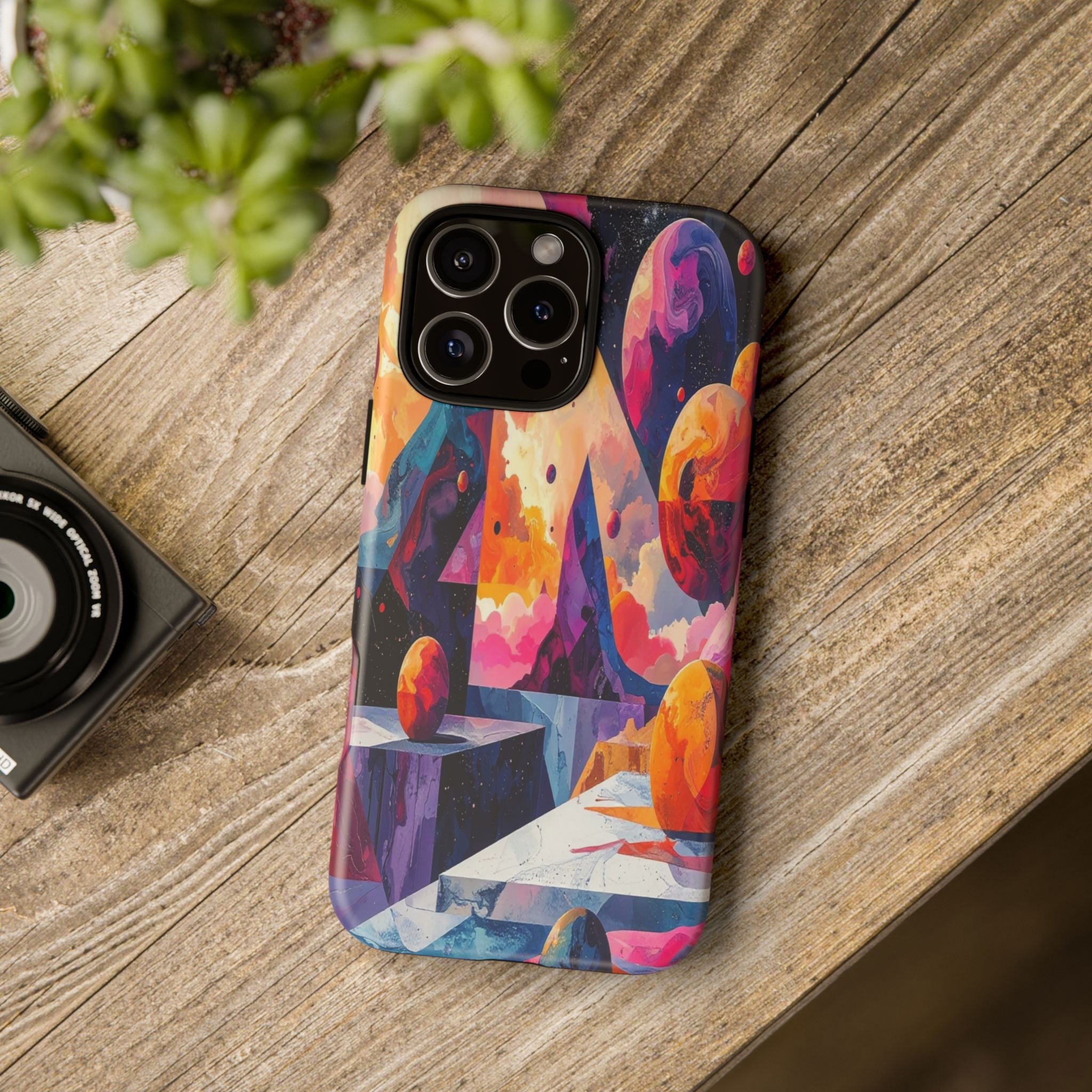 Cosmic Geometrica: Floating Spheres of Abstraction, Digital Dreamscape Dimensions - L’Art Suprême Phone Case