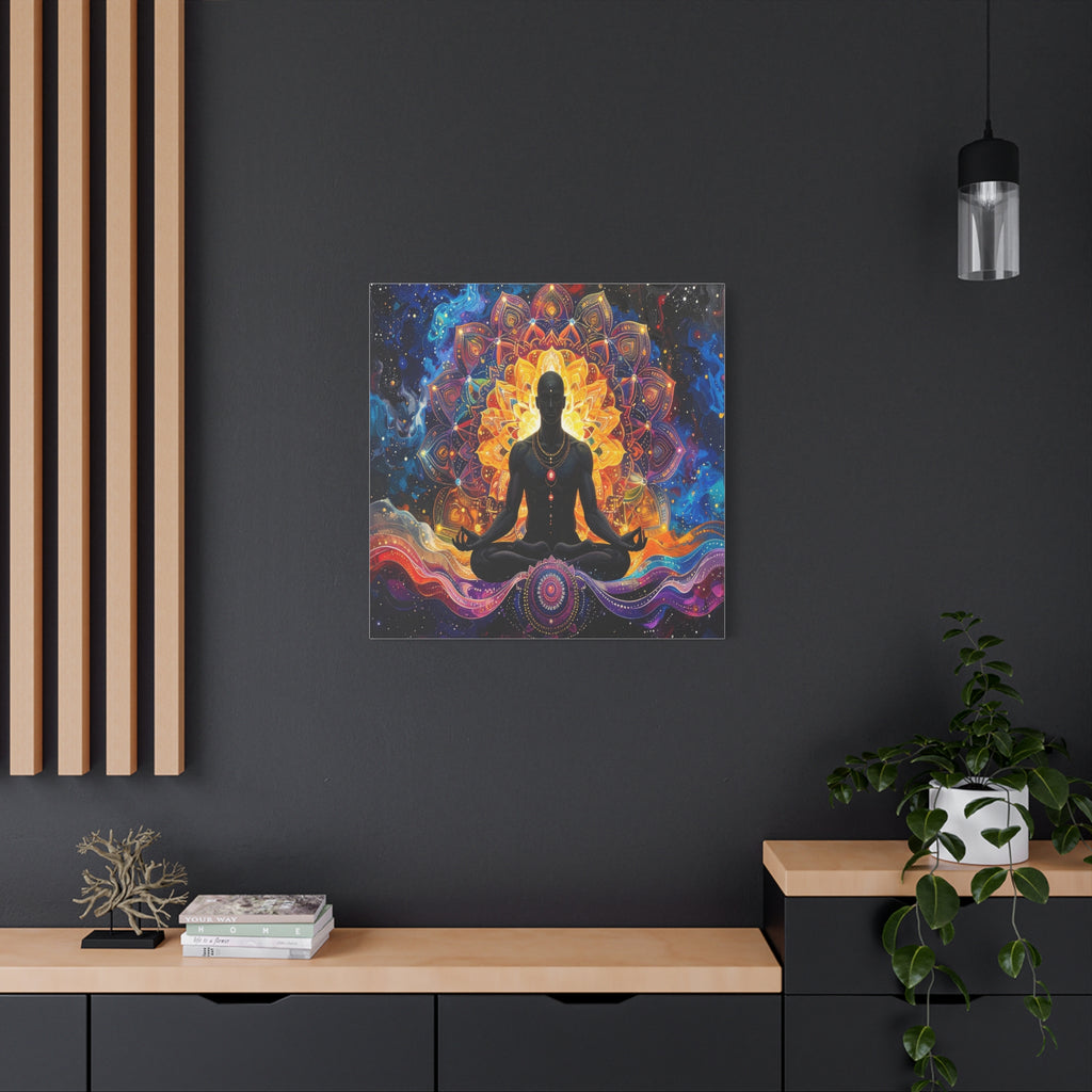 Cosmic Meditation: Spiritual Awakening through Mandala Art, Transcendent Chakra Visualization - L’Art Suprême Canvas