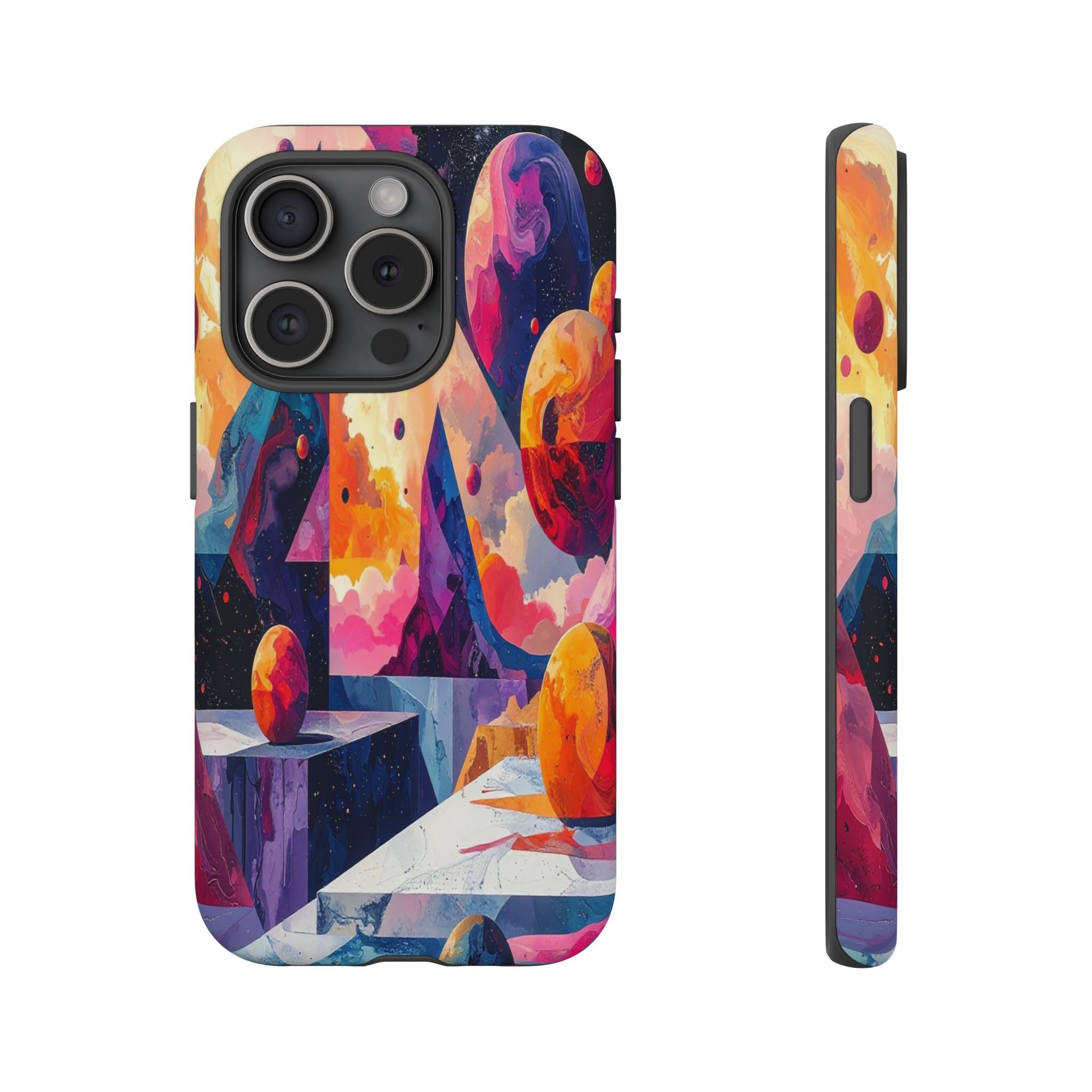 Cosmic Geometrica: Floating Spheres of Abstraction, Digital Dreamscape Dimensions - L’Art Suprême Phone Case